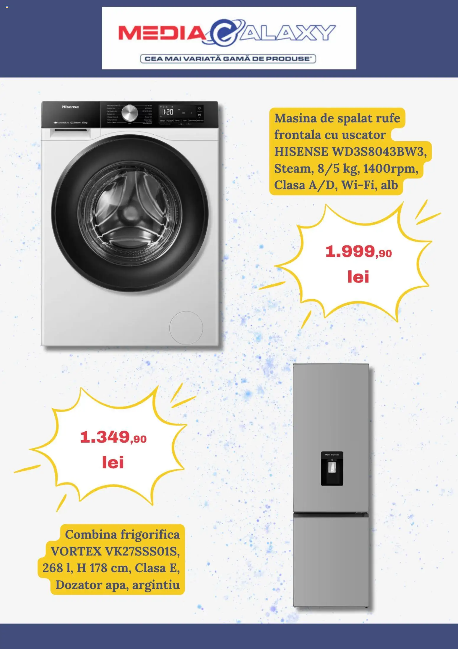 Noul catalog Media Galaxy – valabil de la 23.10.2025 | Pagină: 6 | Produse: Mașină De Spălat, Uscător, Combină frigorifică