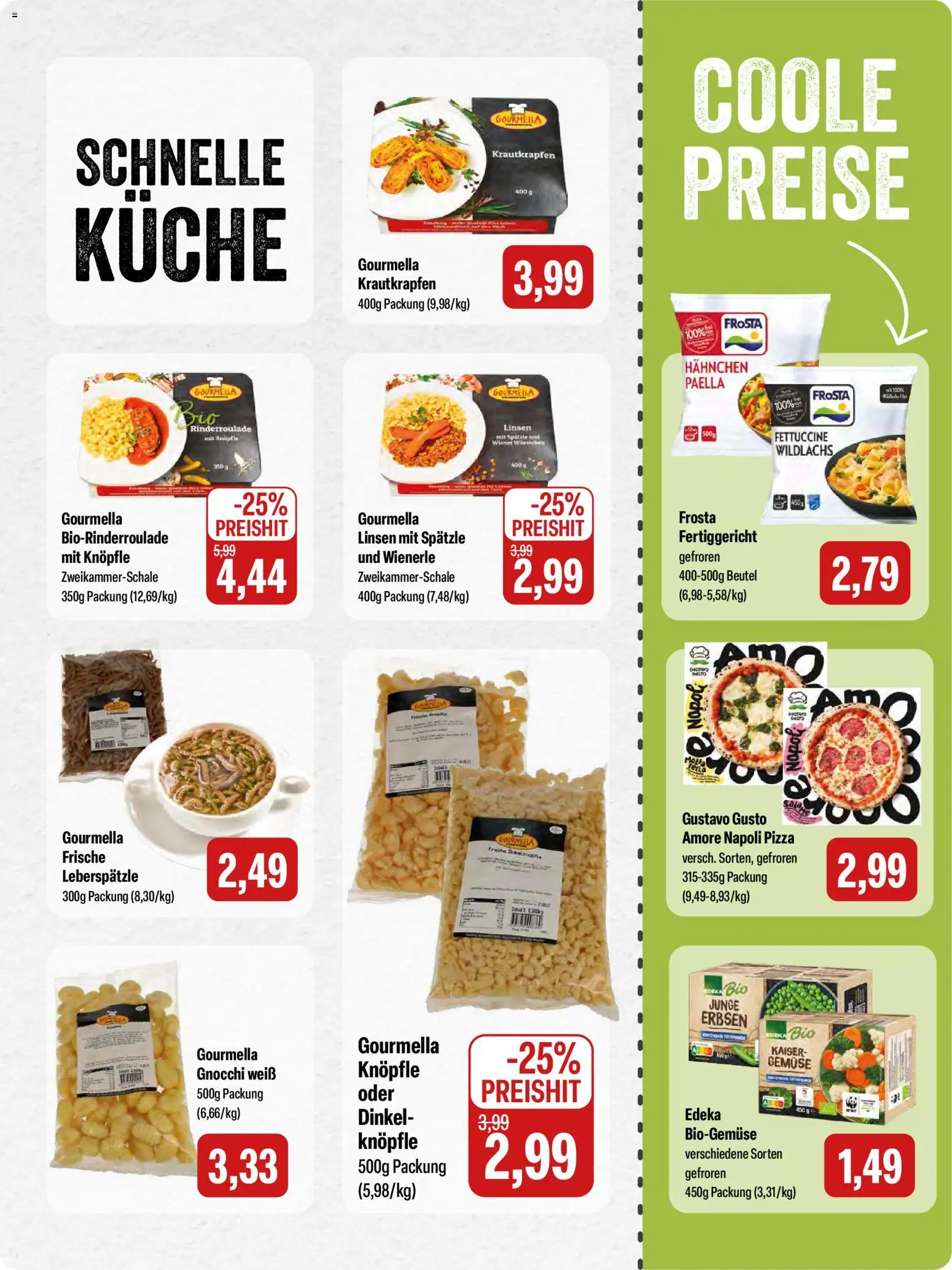 Feneberg Angebote – gültig ab 15.01.2026 | Seite: 13 | Produkte: Gustavo gusto, Hahnchen, Pizza, Erbsen