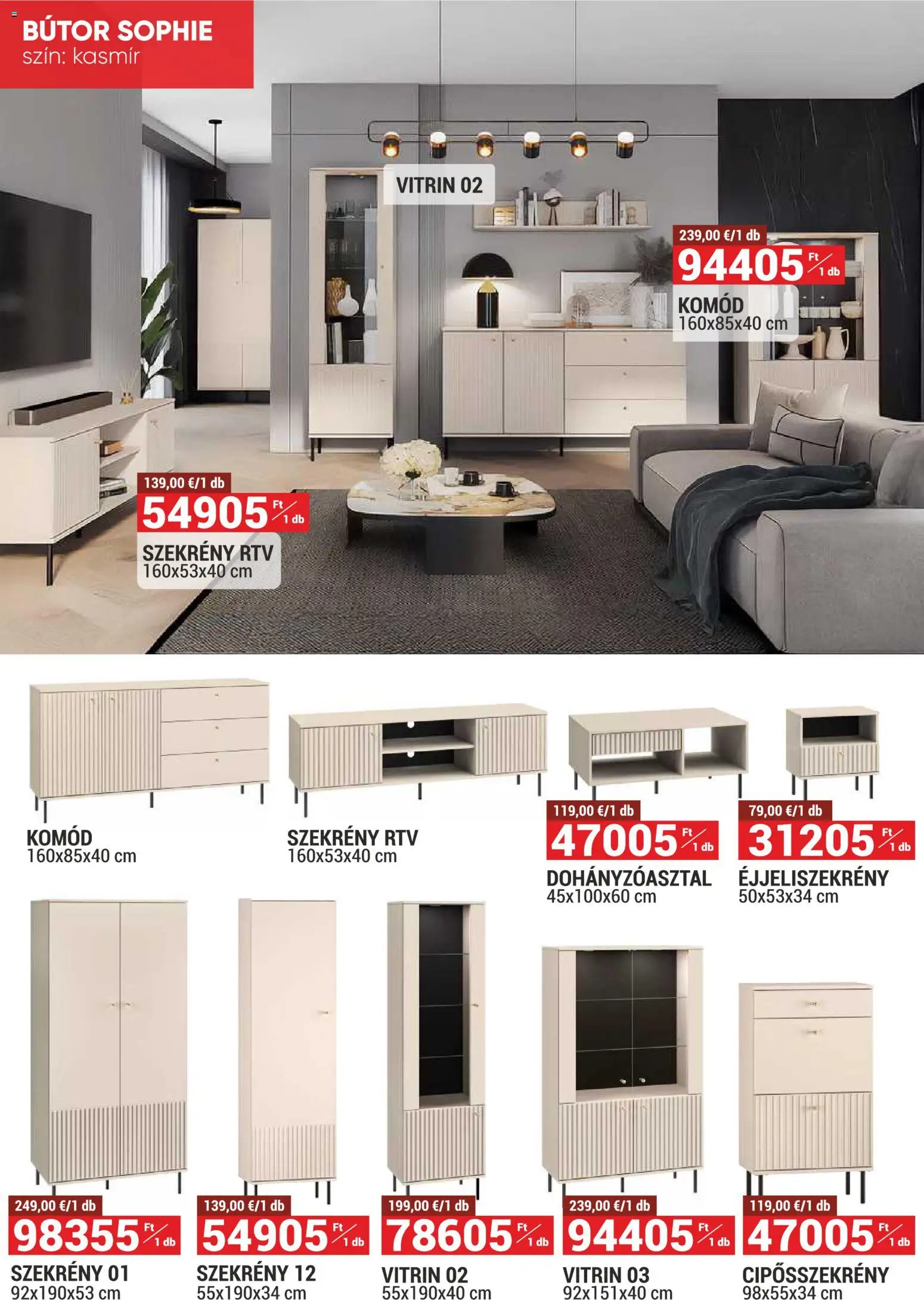 Merkury Market akciós ujság - amely érvényes a következő dátumtól: 01.11.2025 | Oldal: 2 | Termékek: Bútor, Éjjeliszekrény, Komód, Vitrin