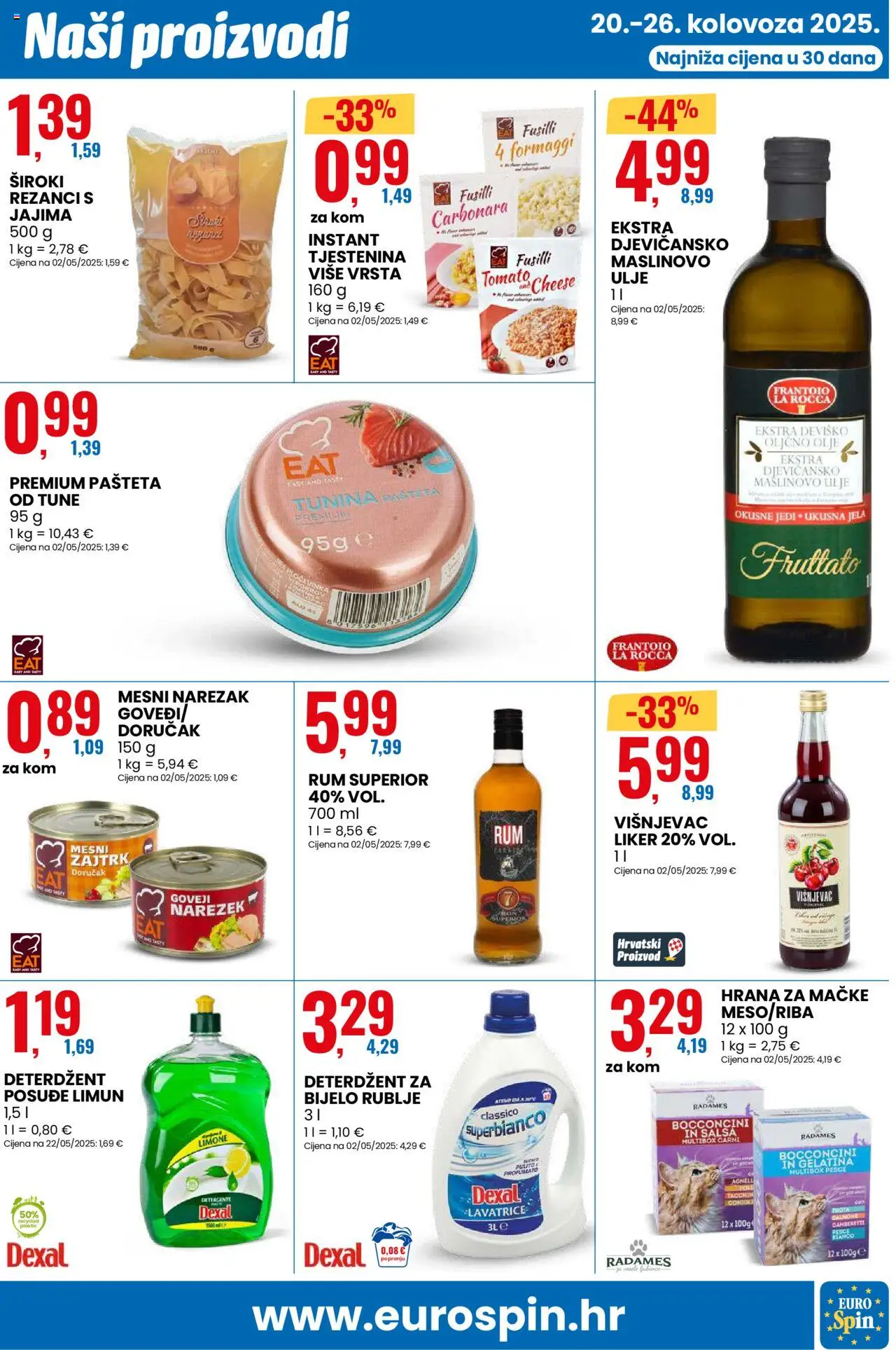 Eurospin katalog | vrijedi od 20.08.2025 | Stranica: 11 | Proizvodi: Ulje, Riba, Tjestenina, Pašteta