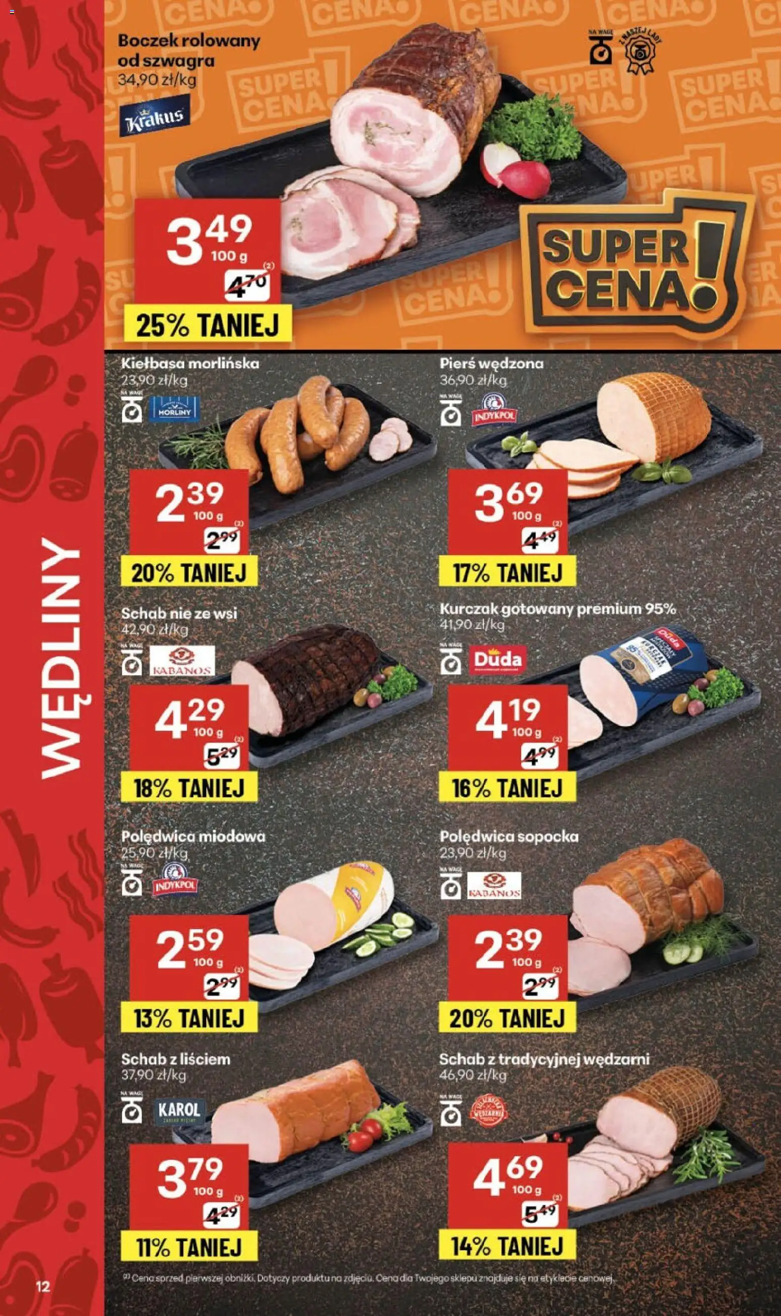 Delikatesy Centrum Black Friday od 20.11.2025 | Strona: 12 | Produkty: Kiełbasa, Kurczak, Schab, Boczek
