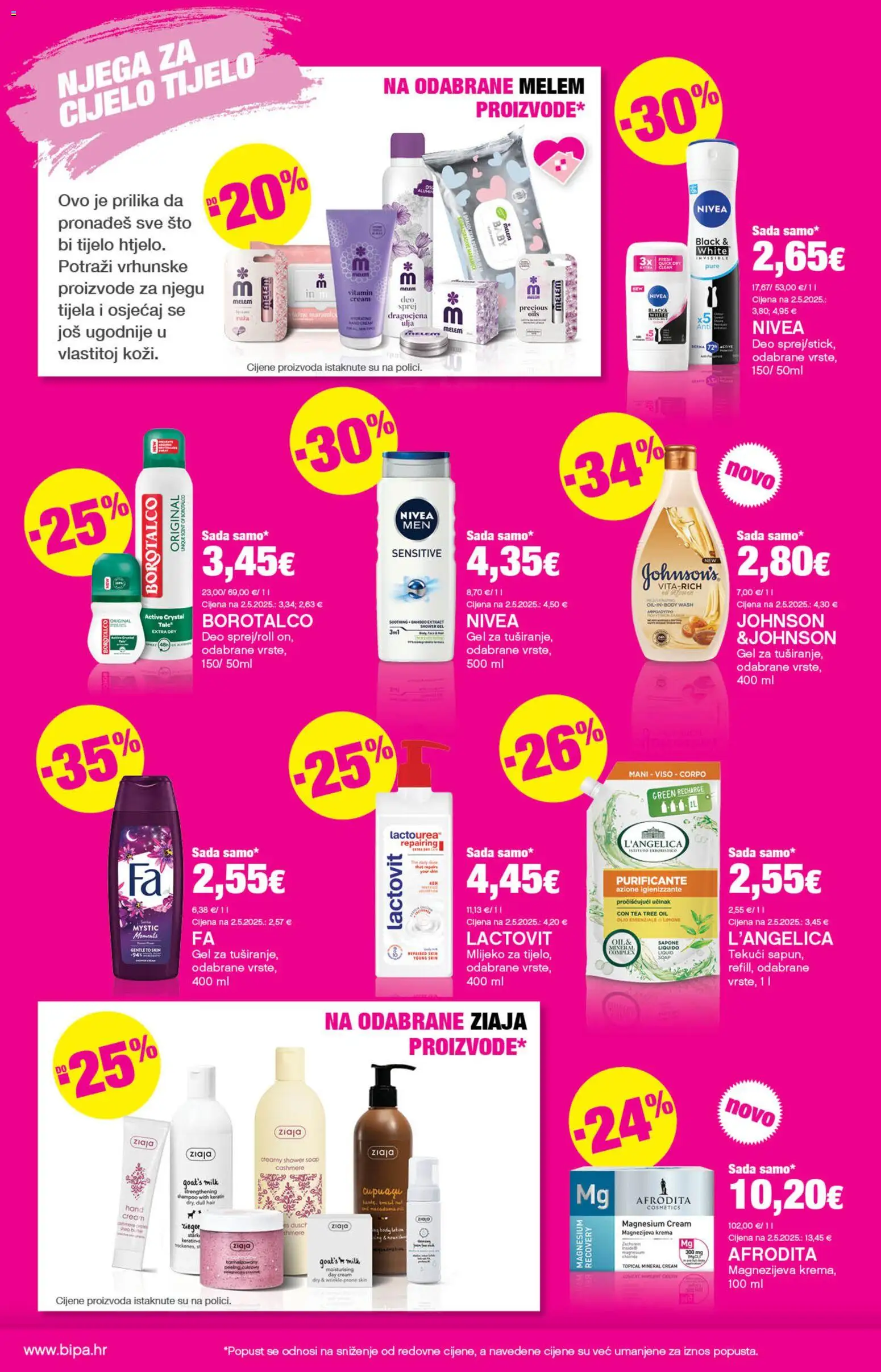 Katalog Bipa katalog | vrijedi od 19.03.2026 | Stranica: 18 | Proizvodi: Mlijeko, Krema, L'Angelica, Borotalco