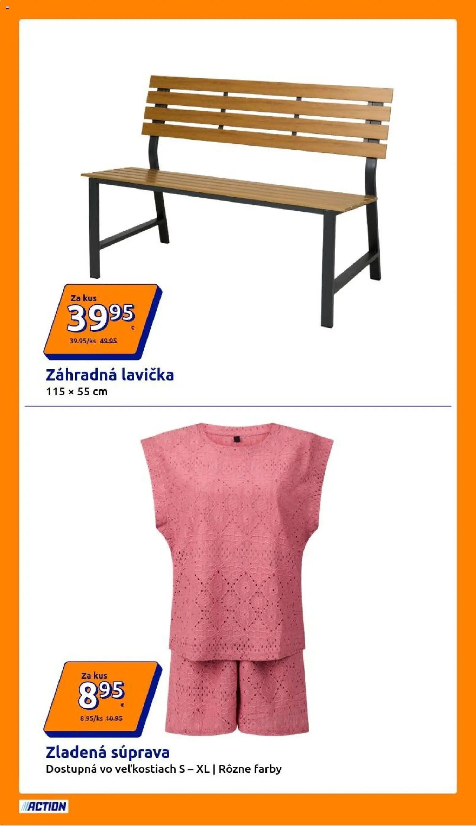 Nové Action akcie – leták je platný od 22.04.2026 | Strana: 16 | Produkty: Lavička, Záhradná lavička