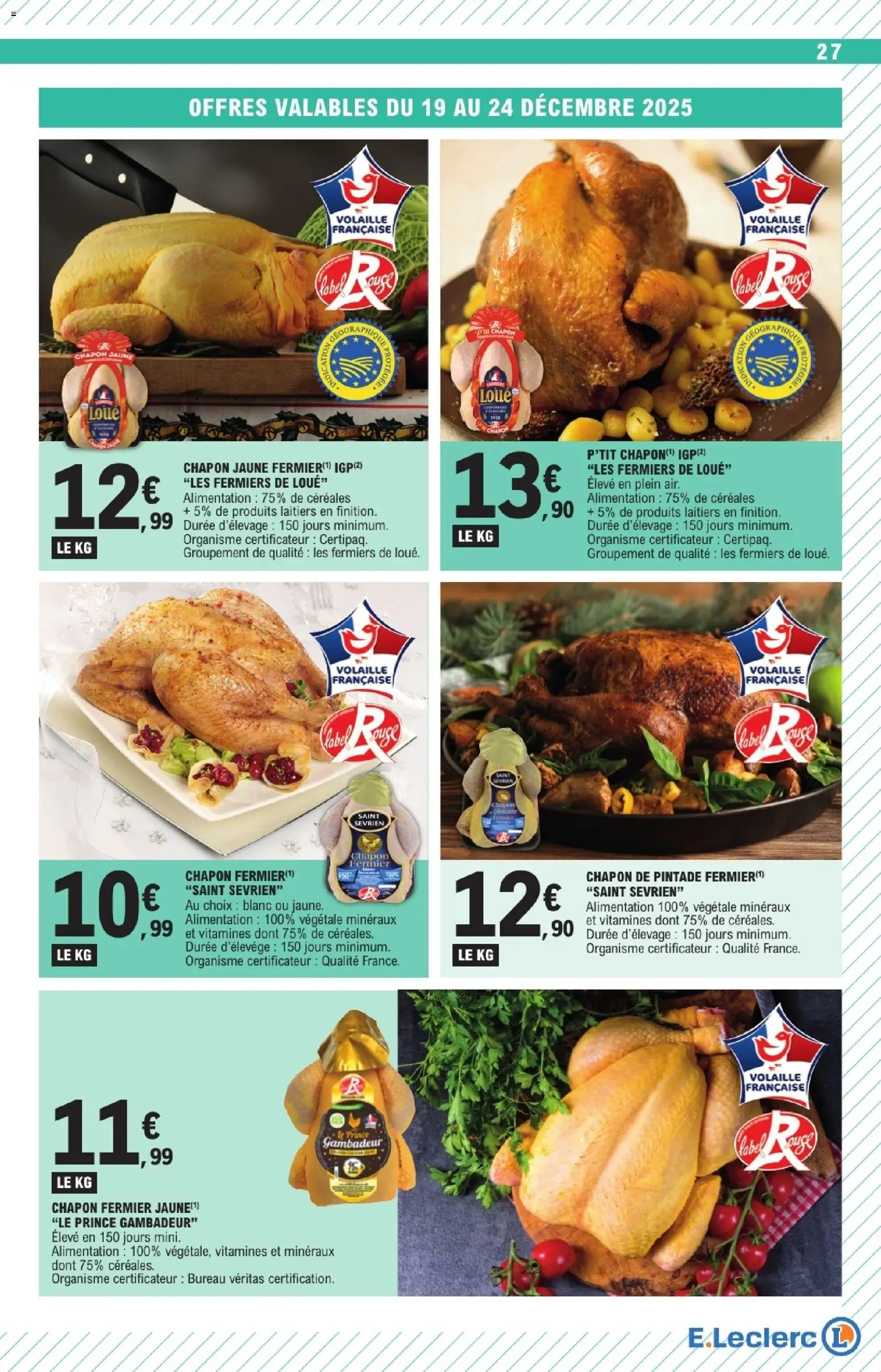 {H1} | Page: 27 | Produits: Bureau, Chapon, Pintade, Céréales