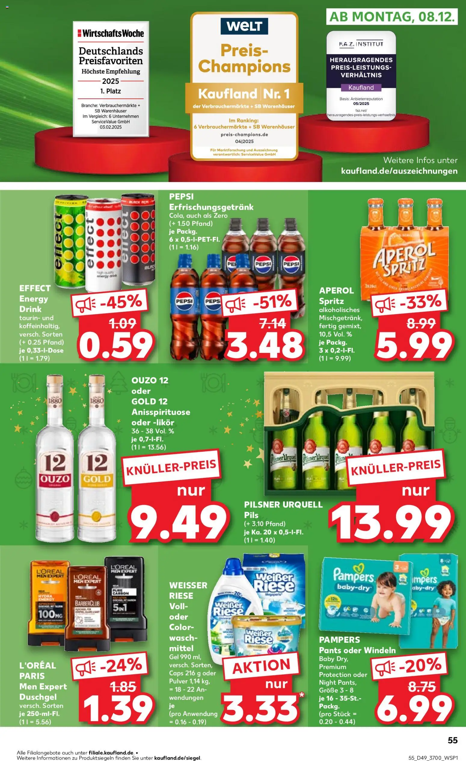 Kaufland prospekt Rostock	 – gültig ab 04.12.2025 | Seite: 55 | Produkte: Ouzo, Likör, Pils, Pepsi