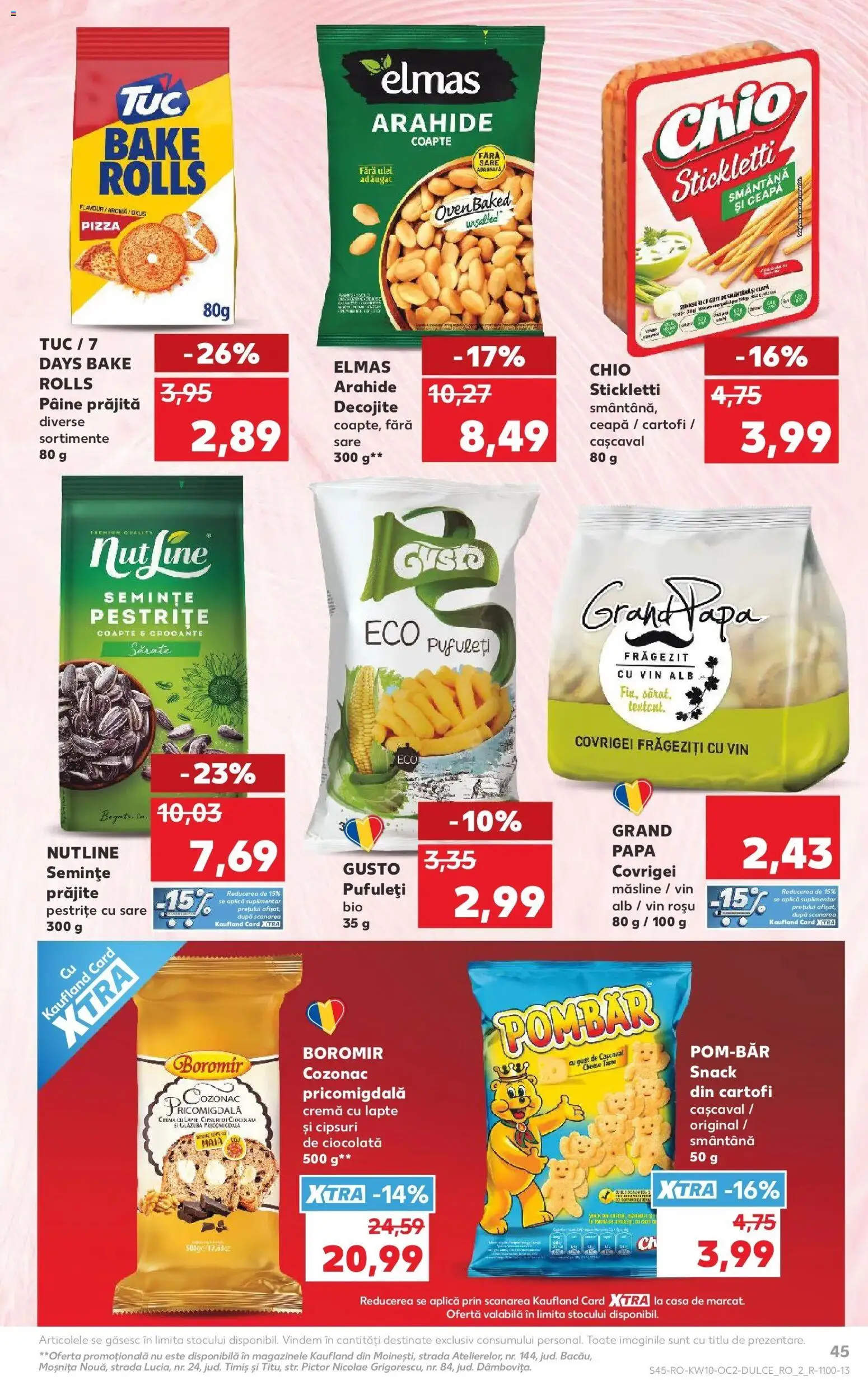 Noul catalog Kaufland – valabil de la 04.03.2026 | Pagină: 45 | Produse: Cașcaval, Măsline, Covrigei, Ulei
