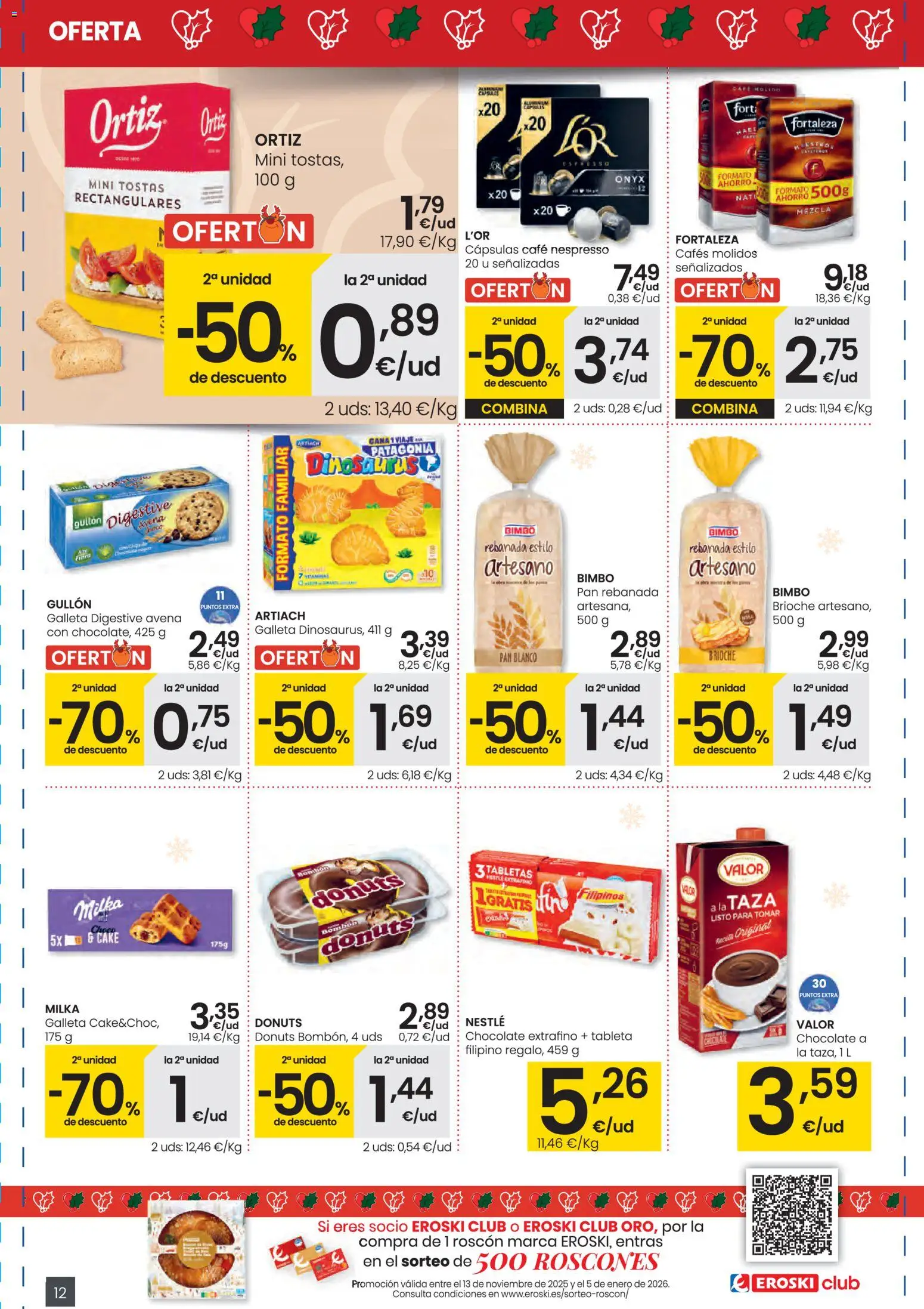 Eroski -  City Busot │ válido desde el 27.11.2025 | Página: 12 | Productos: Pan, Café, Chocolate, Donuts