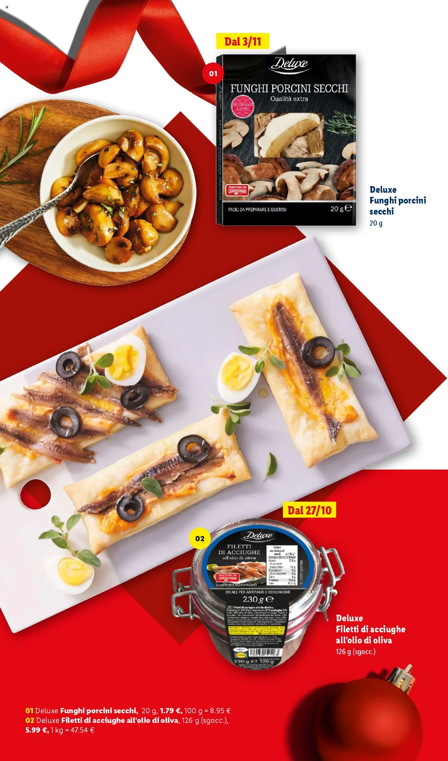 Volantino Lidl del 24.10.2025 | Pagina: 6 | Prodotti: Funghi, Acciughe, Frigorifero