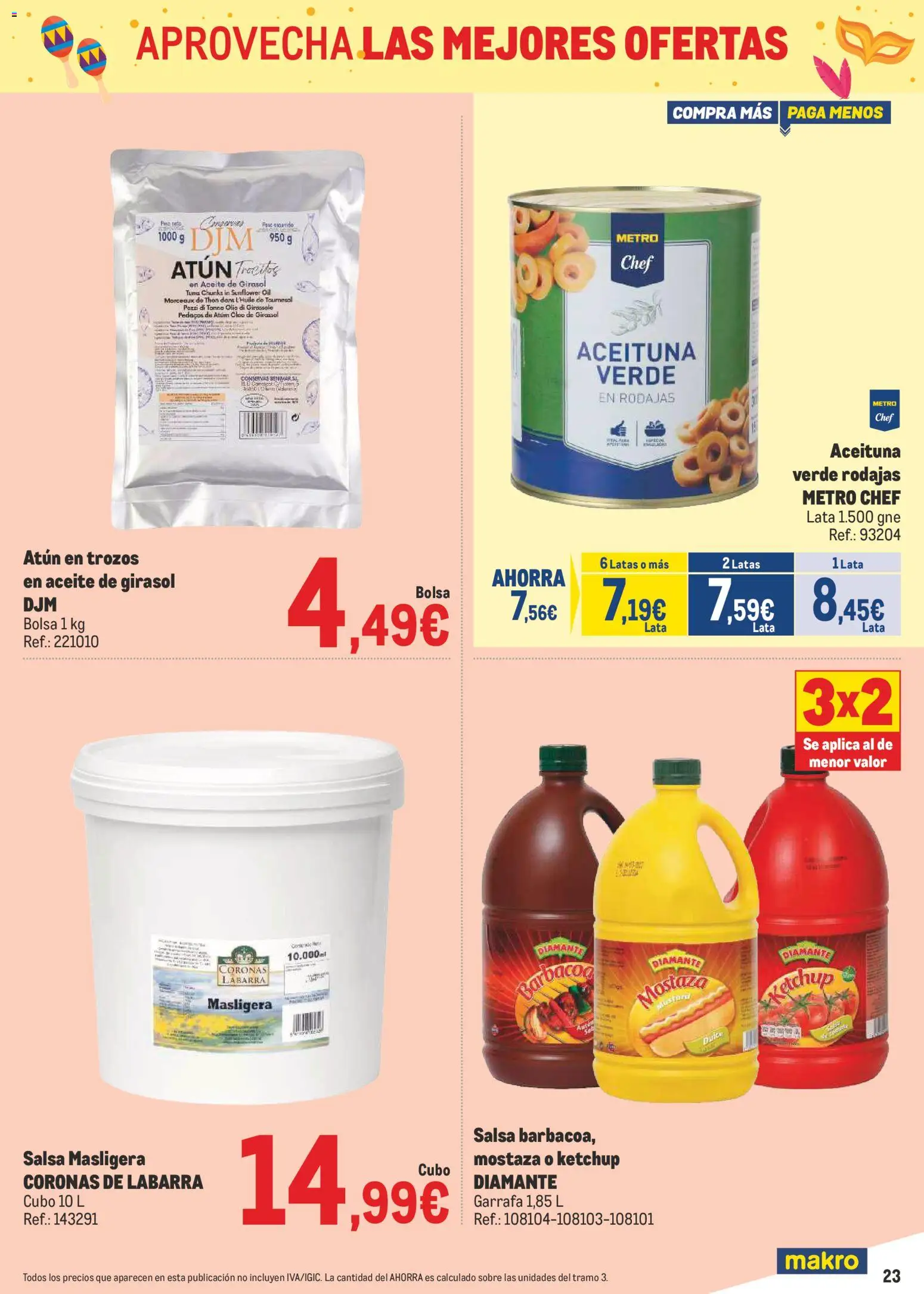 Makro - Precios Canarias │ válido desde el 02.02.2026 | Página: 23 | Productos: Aceite, Aceite de girasol, Bolsa, Barbacoa