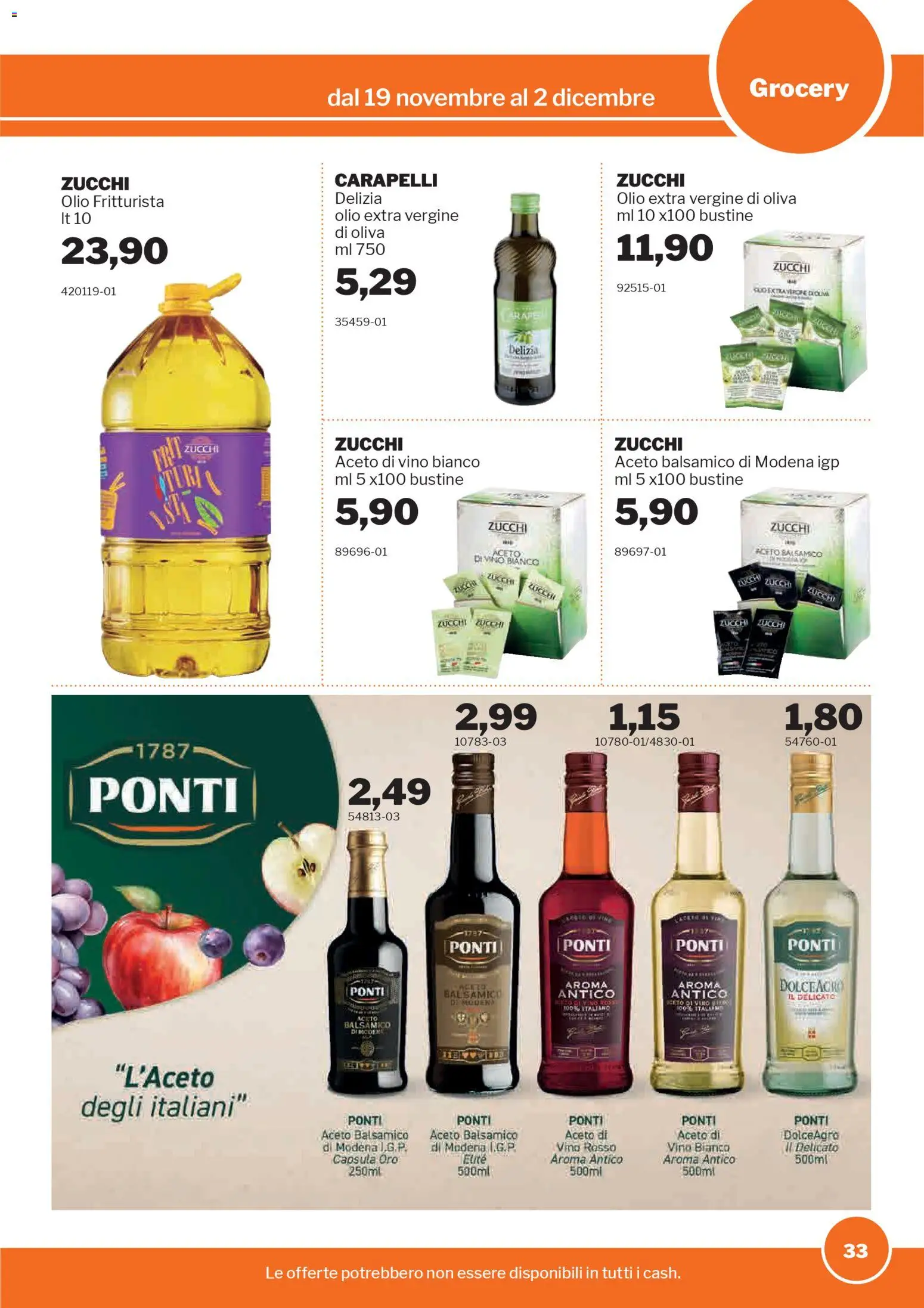 Volantino Sogegross del 19.11.2025 | Pagina: 33 | Prodotti: Vino, Aceto, Olio extra vergine, Vino rosso