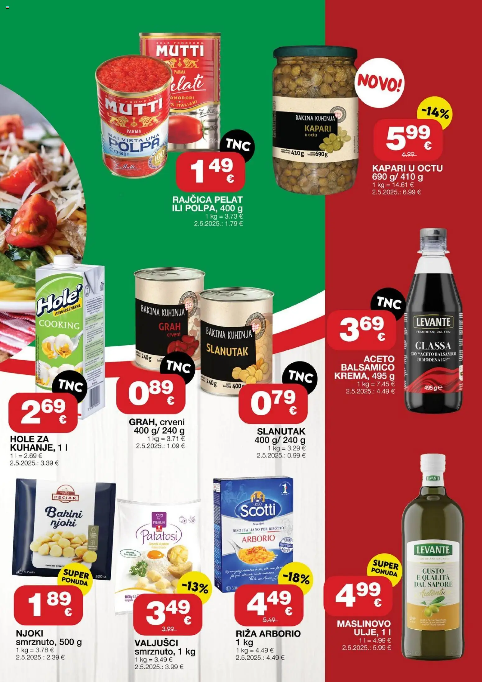 Stanić Diskont katalog | vrijedi od 16.04.2026 | Stranica: 5 | Proizvodi: Grah, Njoki, Rajčica, Slanutak