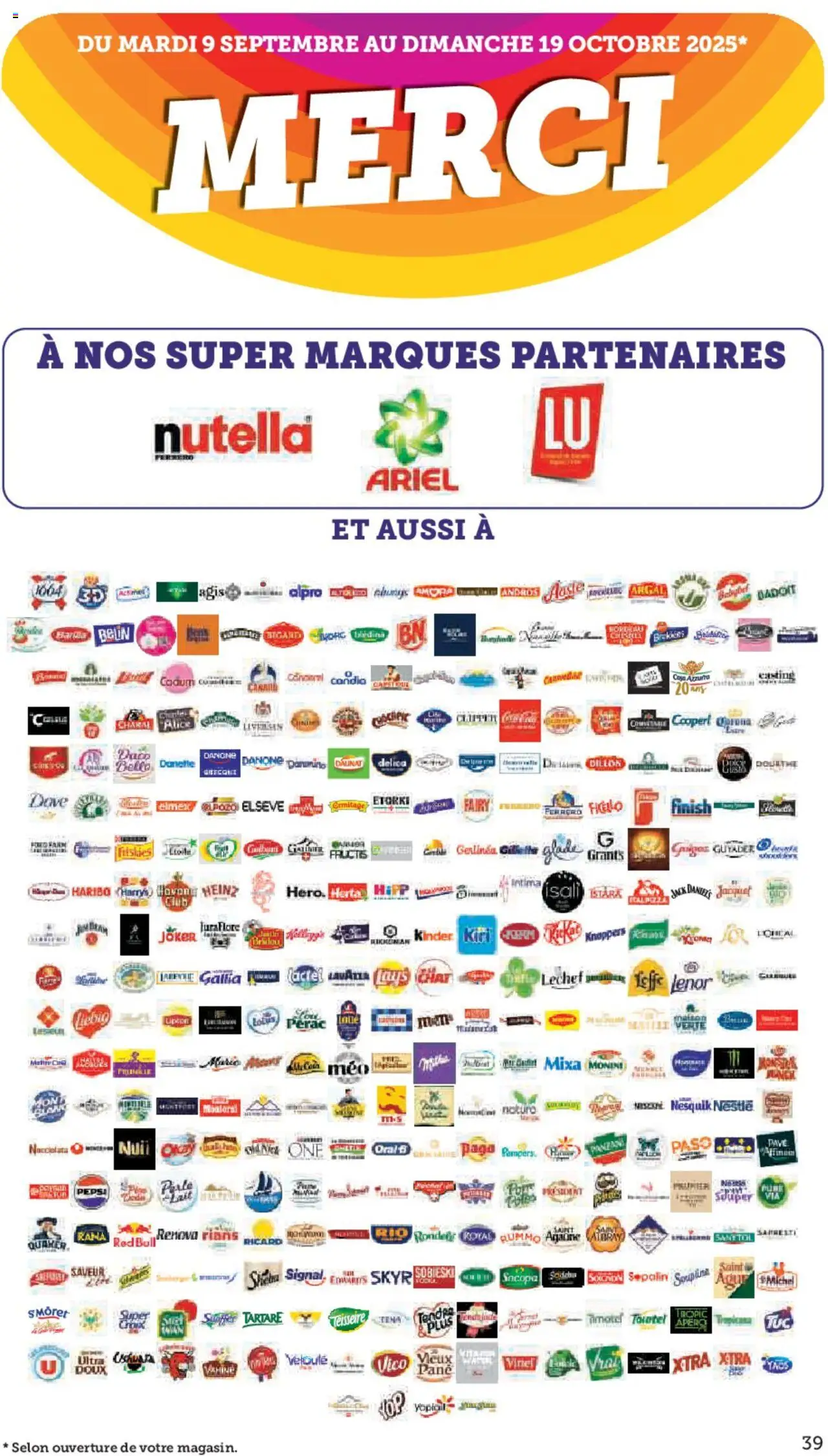 {H1} | Page: 39 | Produits: Pampers, Soupline, Nutella, Pizza