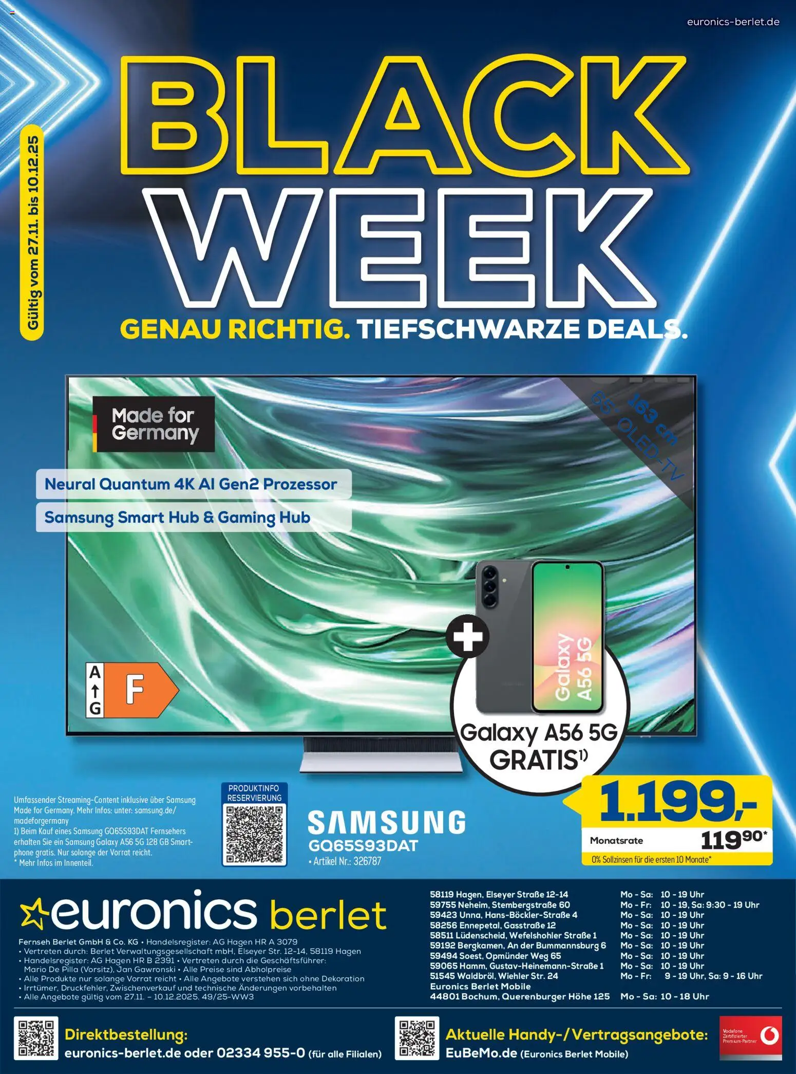 Euronics Haushaltsgeräte Spezial! – gültig ab 27.11.2025 | Seite: 20 | Produkte: Samsung, Uhr