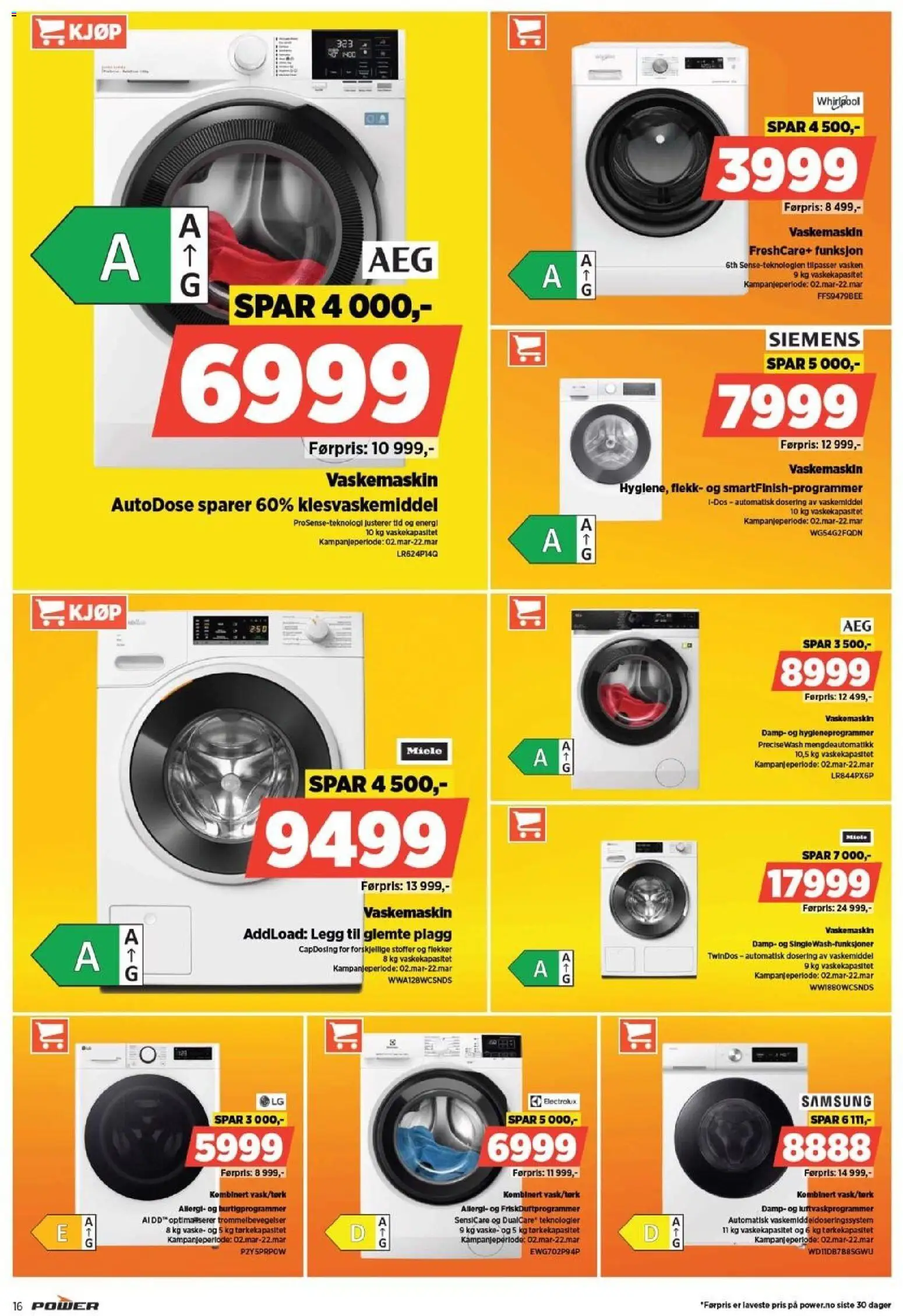 {H1} | Side: 16 | Produkter: Vaskemiddel, Vaskemaskin