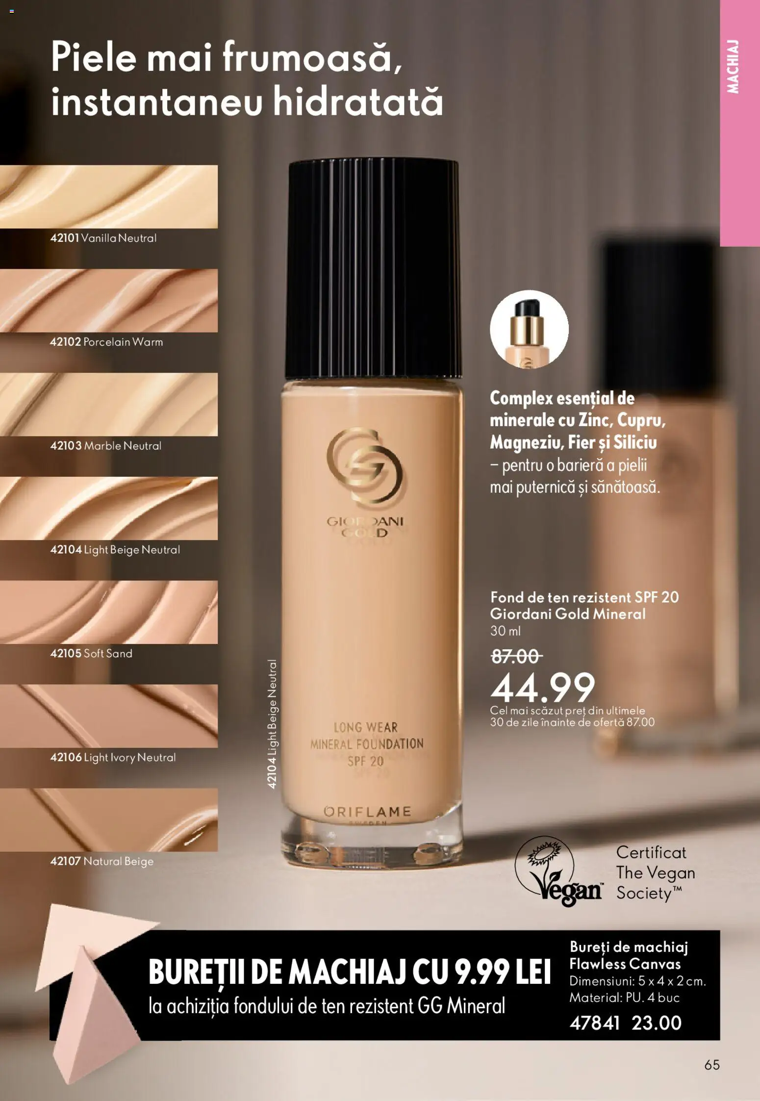Noul catalog Oriflame – valabil de la 27.05.2026 | Pagină: 65 | Produse: Fond de ten, Machiaj