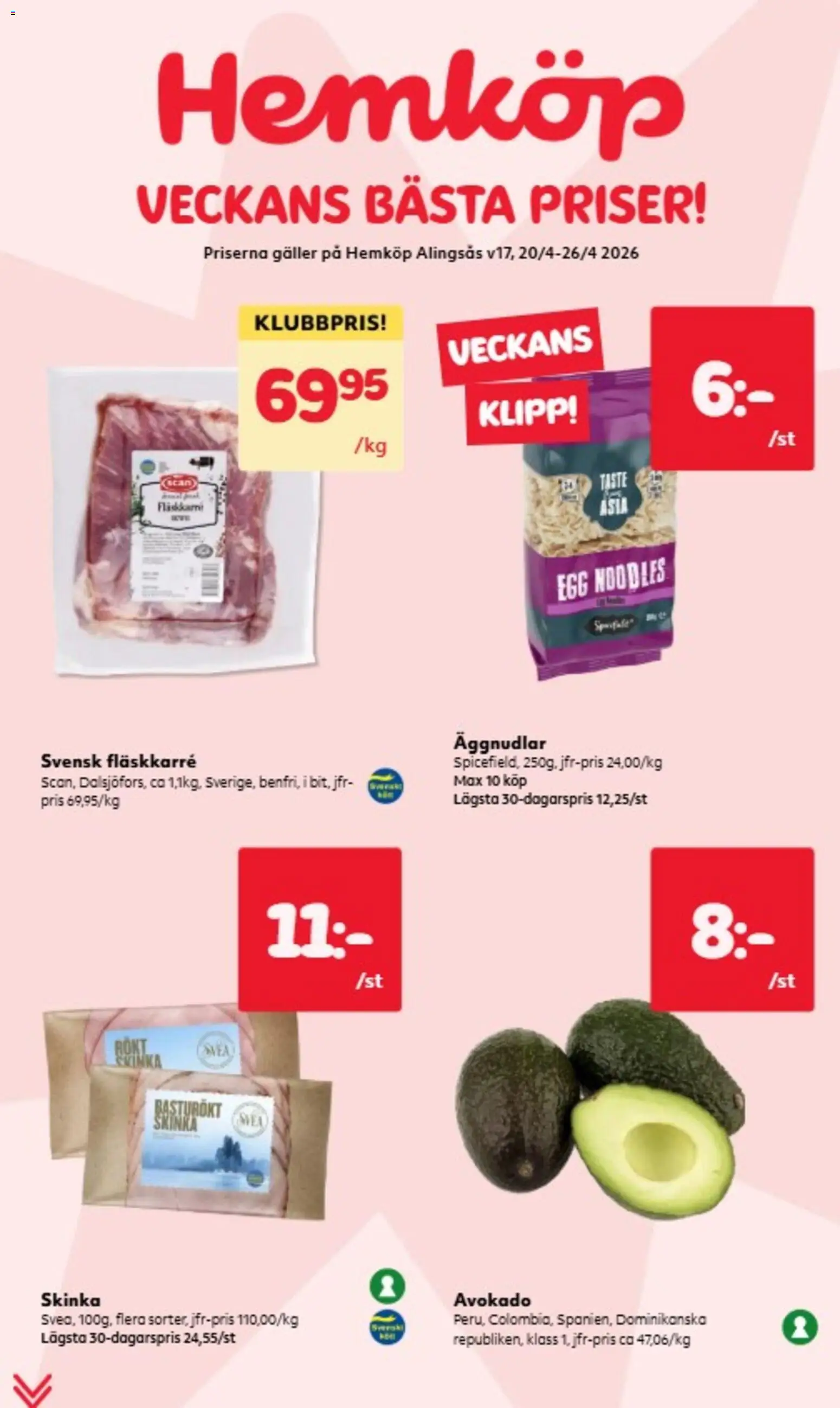 Hemköp reklamblad aktuell från 20.04.2026 | Sida: 1 | Produkter: Galler, Skinka
