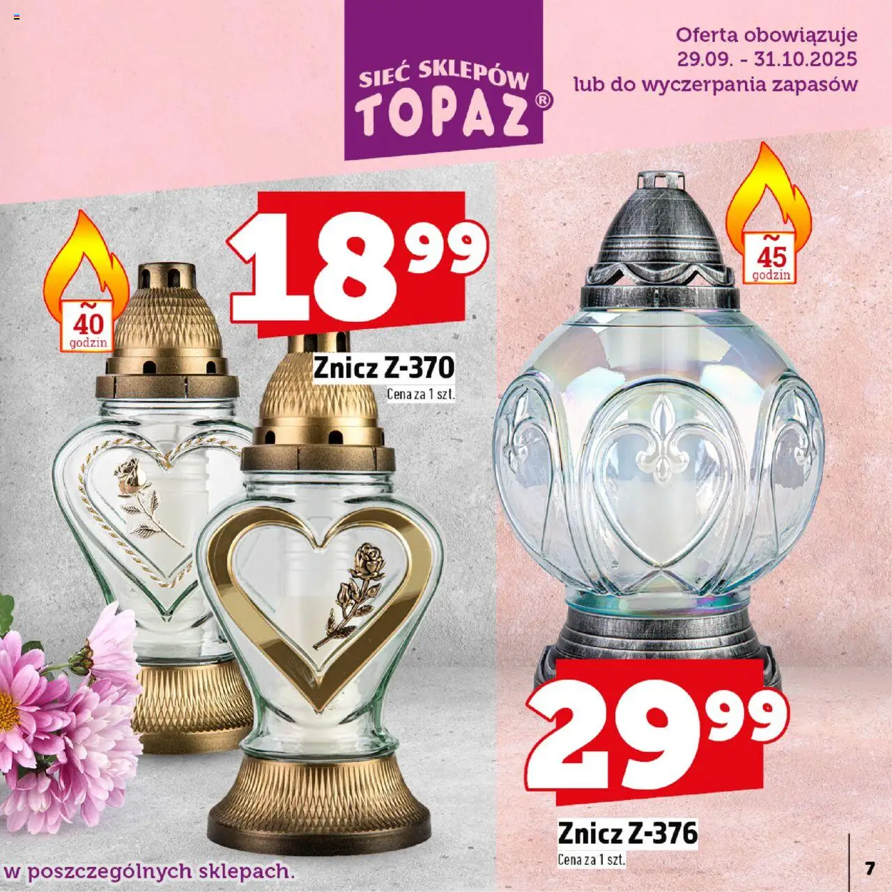 Topaz Gazetka - Znicze wkłady od 29.09.2025 | Strona: 7