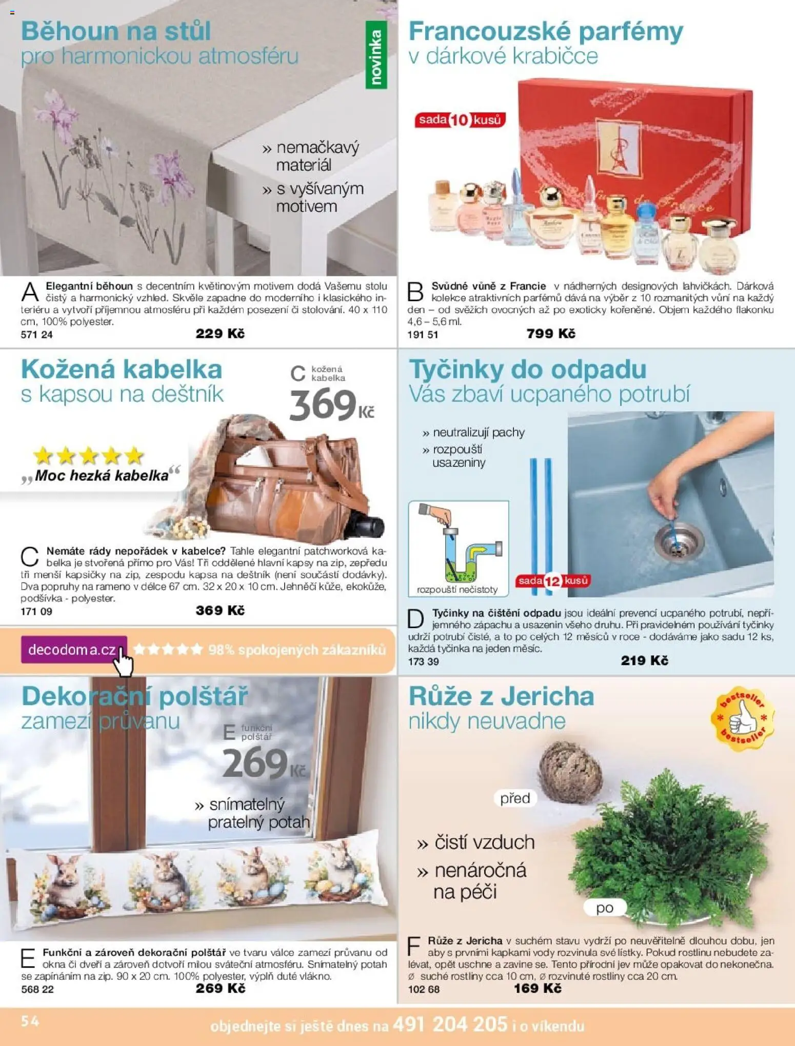 Decodoma katalog od 16.02.2026 | Strana: 54 | Produkty: Tyčinky, Parfémy, Polštář, Běhoun na stůl