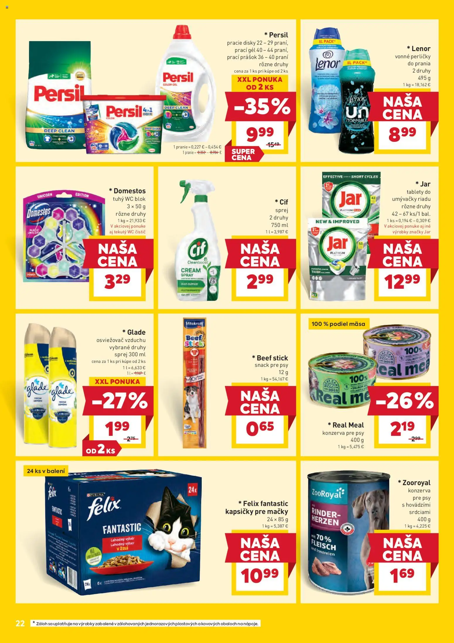 Nové Billa akcie – leták je platný od 14.01.2026 | Strana: 22 | Produkty: Osviežovač vzduchu, Wc blok, Jar, Lenor