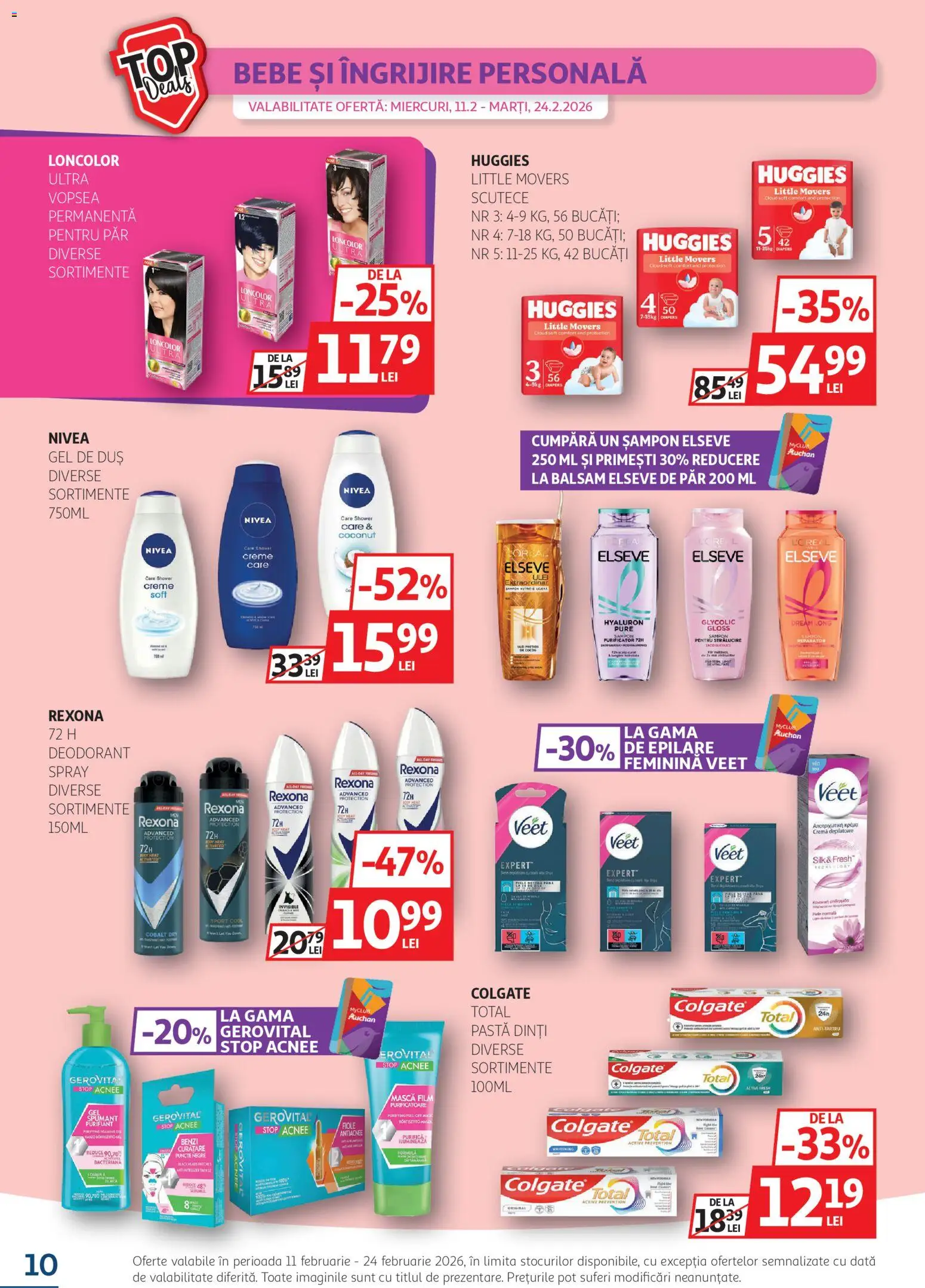 Noul catalog Auchan – valabil de la 11.02.2026 | Pagină: 10 | Produse: Vopsea, Șampon, Balsam, Ulei