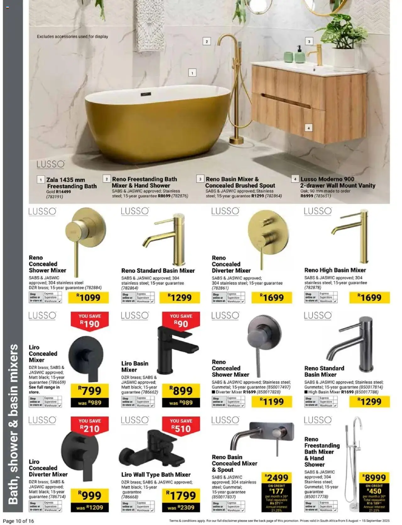 Builders - Your Bathroom Reimagined │ valid from 05.08.2025 | Page: 10 | Products: Mixer, Bath, Shower, Basin