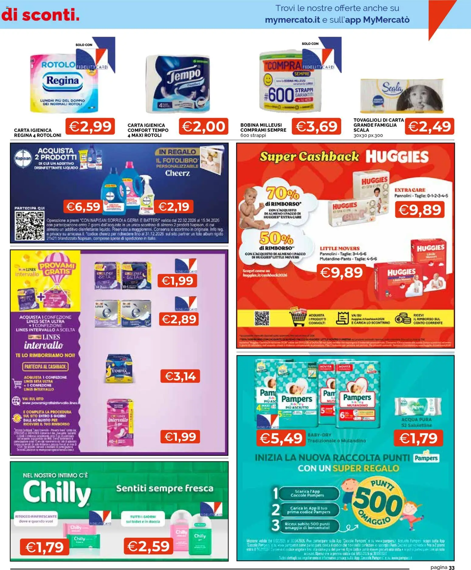Volantino Mercatò del 26.02.2026 | Pagina: 33 | Prodotti: Carta igienica, Tè, Intimo, Acqua