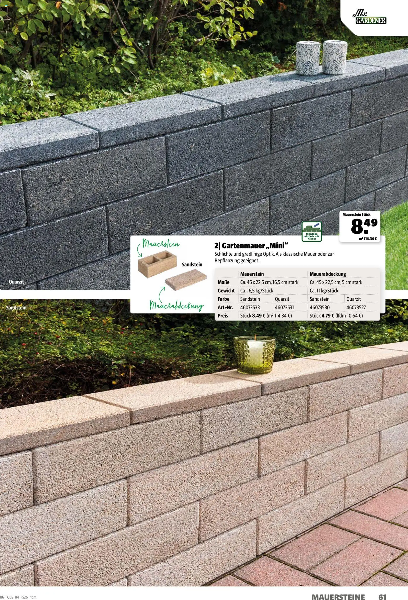 Hagebau Gartenbaustoffsortiment – gültig ab 02.03.2026 | Seite: 61 | Produkte: Gewicht