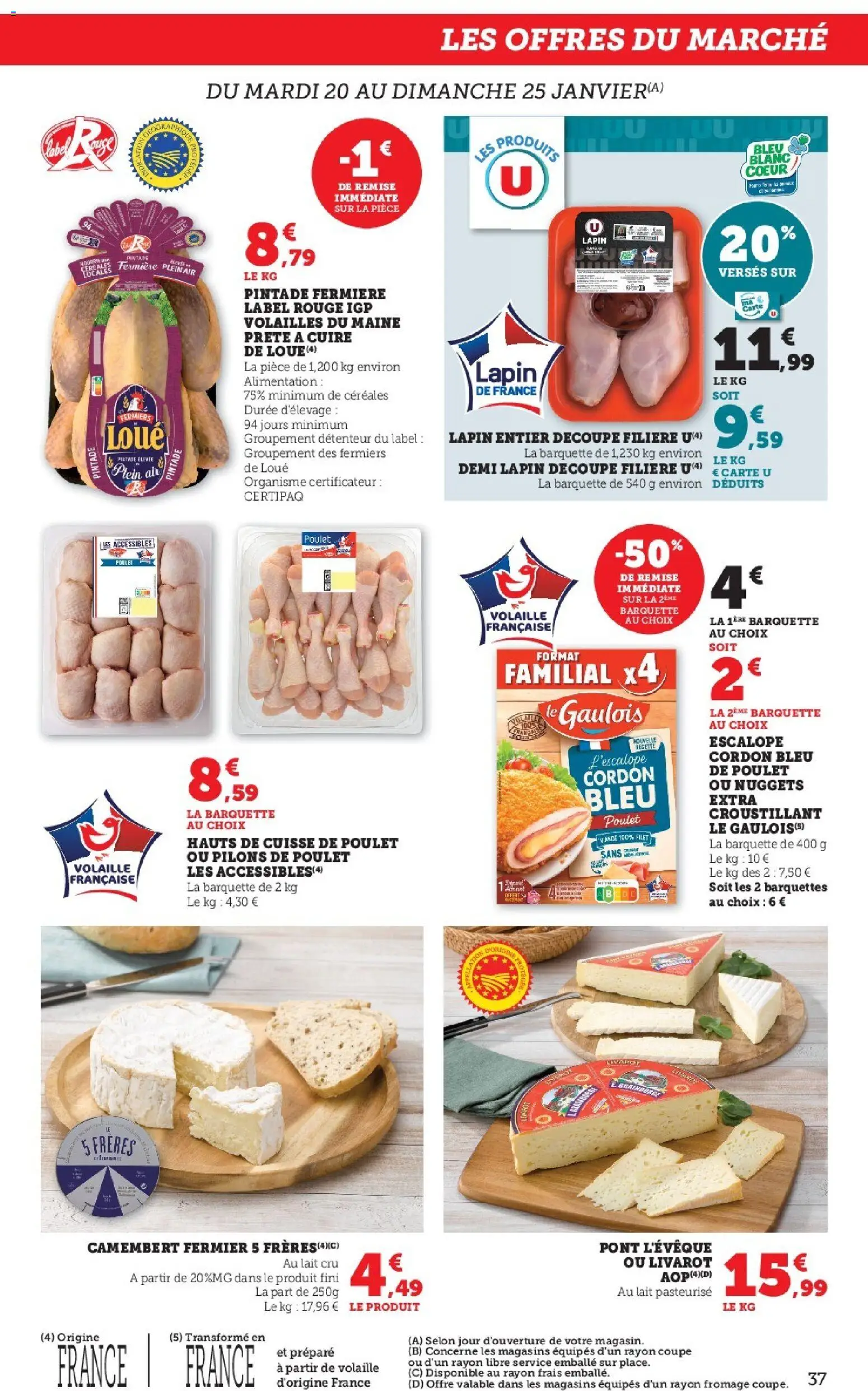 {H1} | Page: 37 | Produits: Lapin, Pintade, Céréales, Camembert