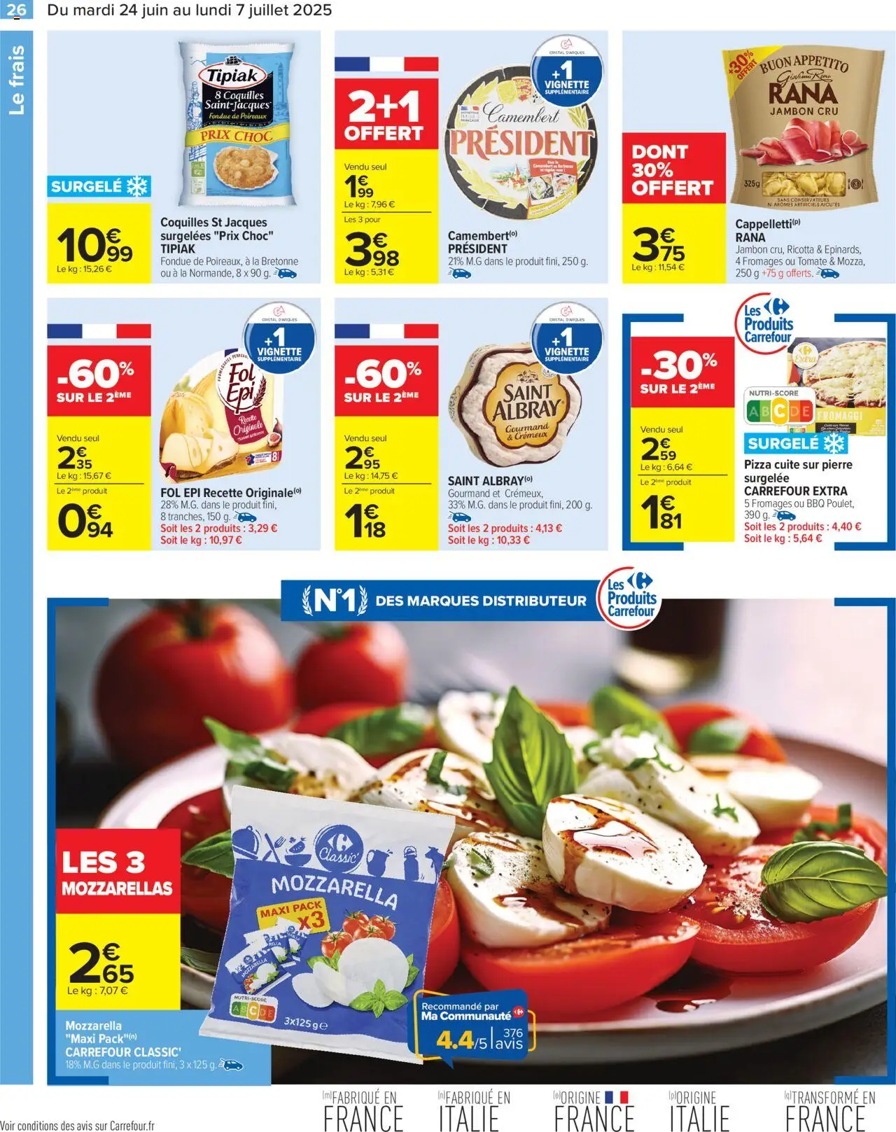  | Page: 28 | Produits: Poireaux, Mozzarella, Jambon, Camembert