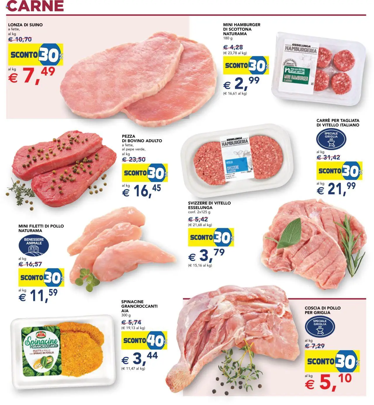 Volantino Esselunga S del 31.07.2025 | Pagina: 5 | Prodotti: Suino, Spinaci, Griglia, Hamburger