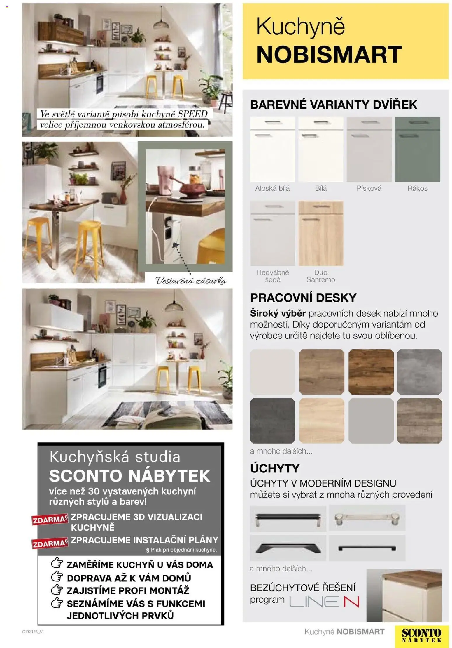 Sconto nábytek katalog - Kuchyně na míru od 06.01.2026 | Strana: 51 | Produkty: Nábytek, Zásuvka, Desky, Kuchyně