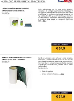 Anteprima del volantino Eurobrico Prati sintetici ed Accessori catalogo valido a partire dal 23.07.2025 | Pagina: 18 | Prodotti: Colla, Spatola