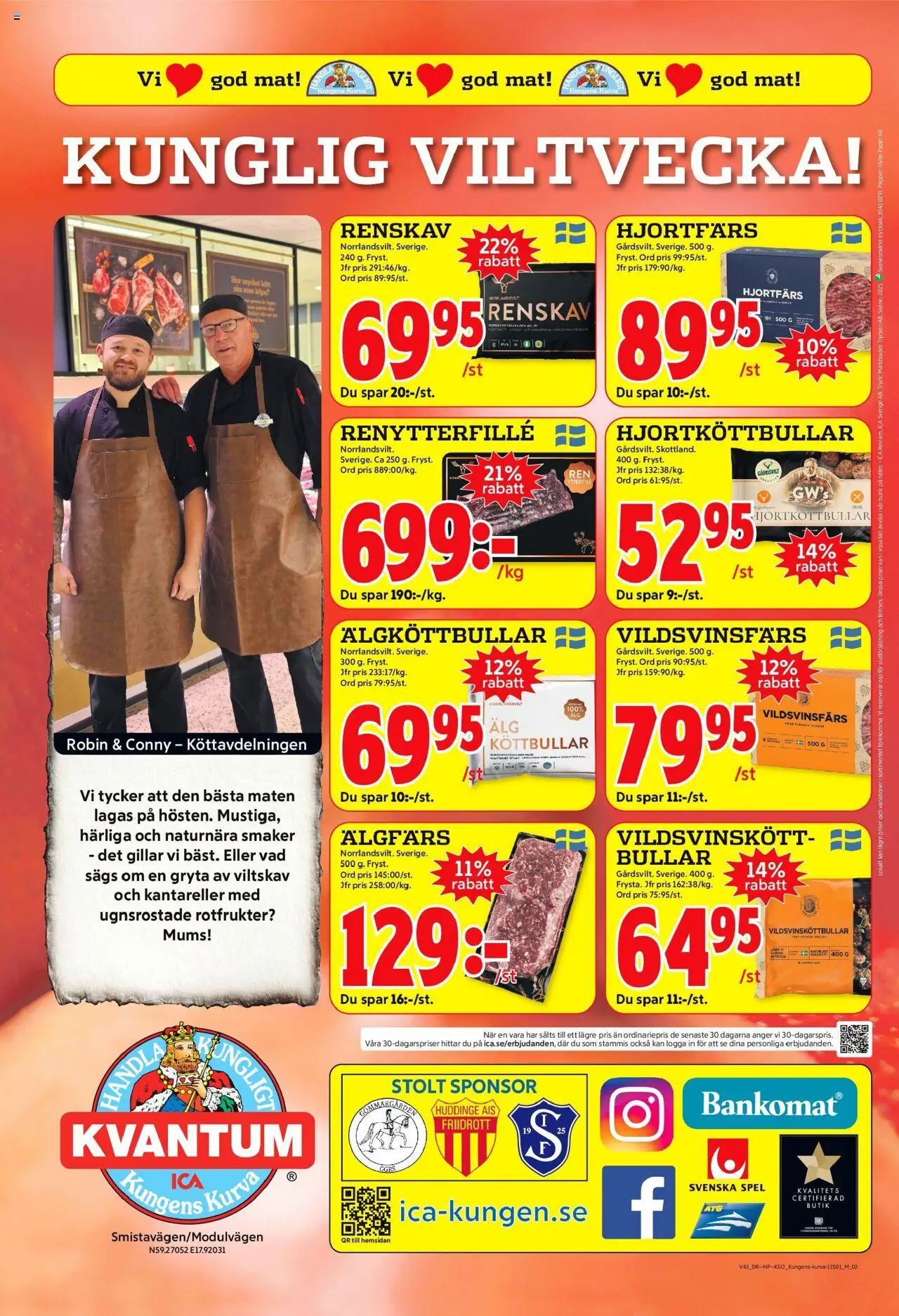 ICA Kvantum reklamblad aktuell från 20.10.2025 | Sida: 10 | Produkter: Köttbullar, Spel