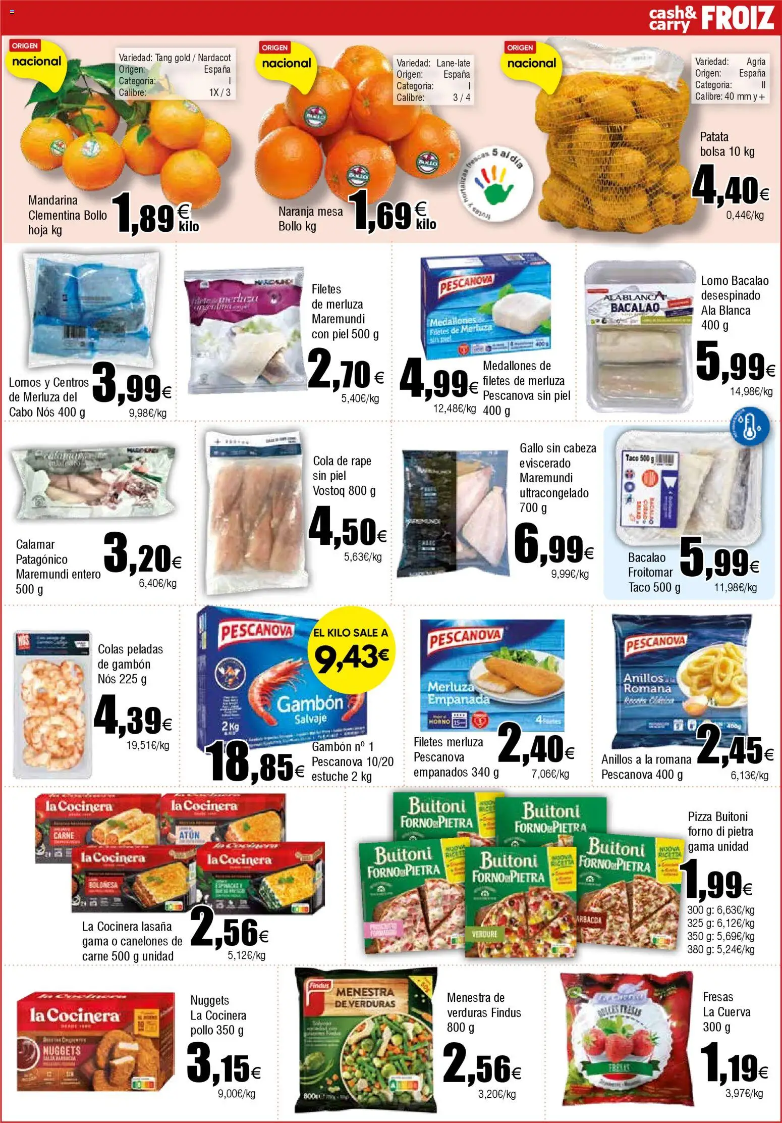 Froiz - Folleto Cash │ válido desde el 11.02.2026 | Página: 9 | Productos: Pizza, Bolsa, Lasaña, Mesa