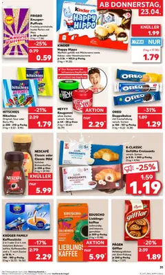 Kaufland Prospekt ab 23.04.2026 gültig | Seite: 31 | Produkte: Creme, Waffeln, Croissant, Eduscho