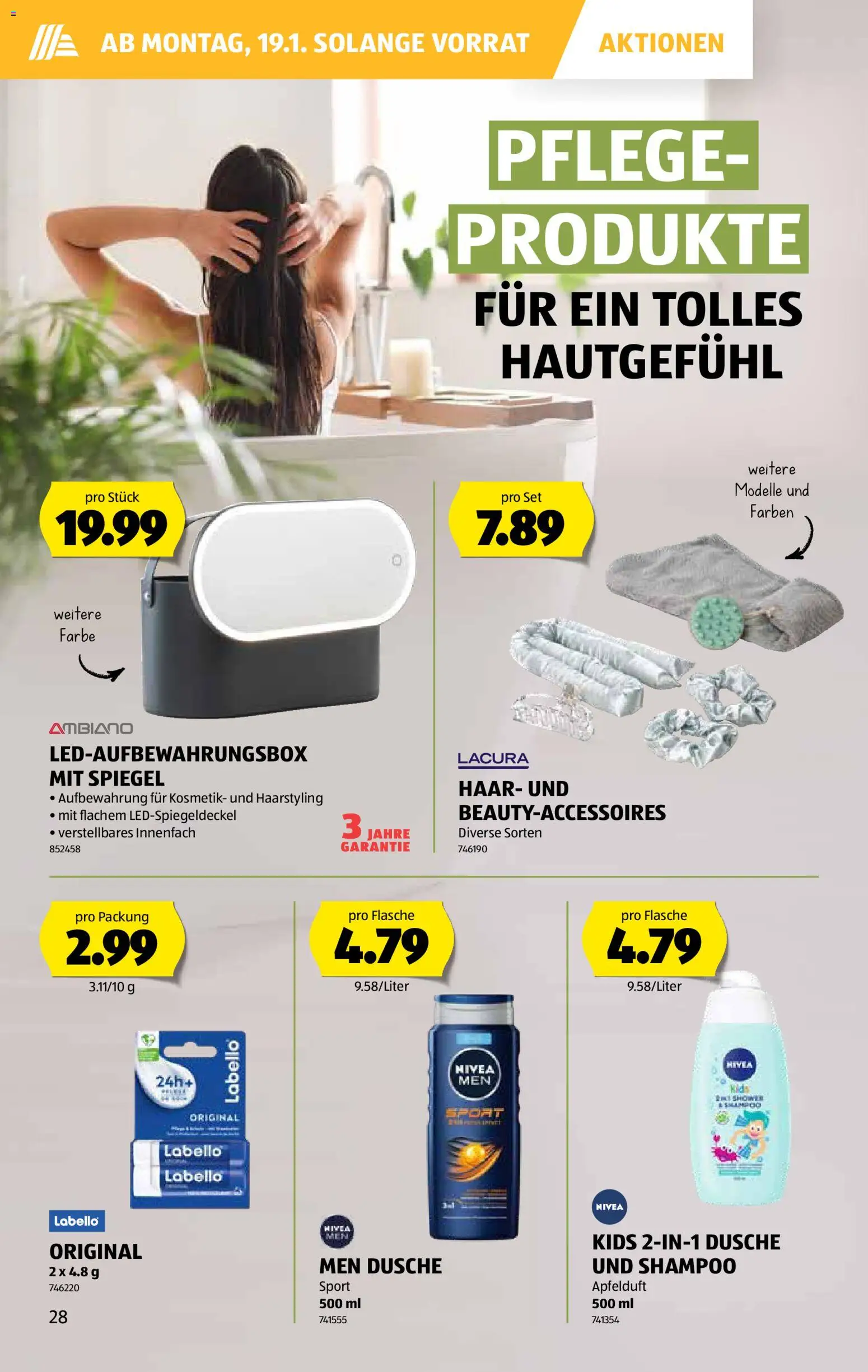 Aldi Aktionen – gültig ab 15.01.2026 | Seite: 29 | Produkte: Dusche, Spiegel, Shampoo