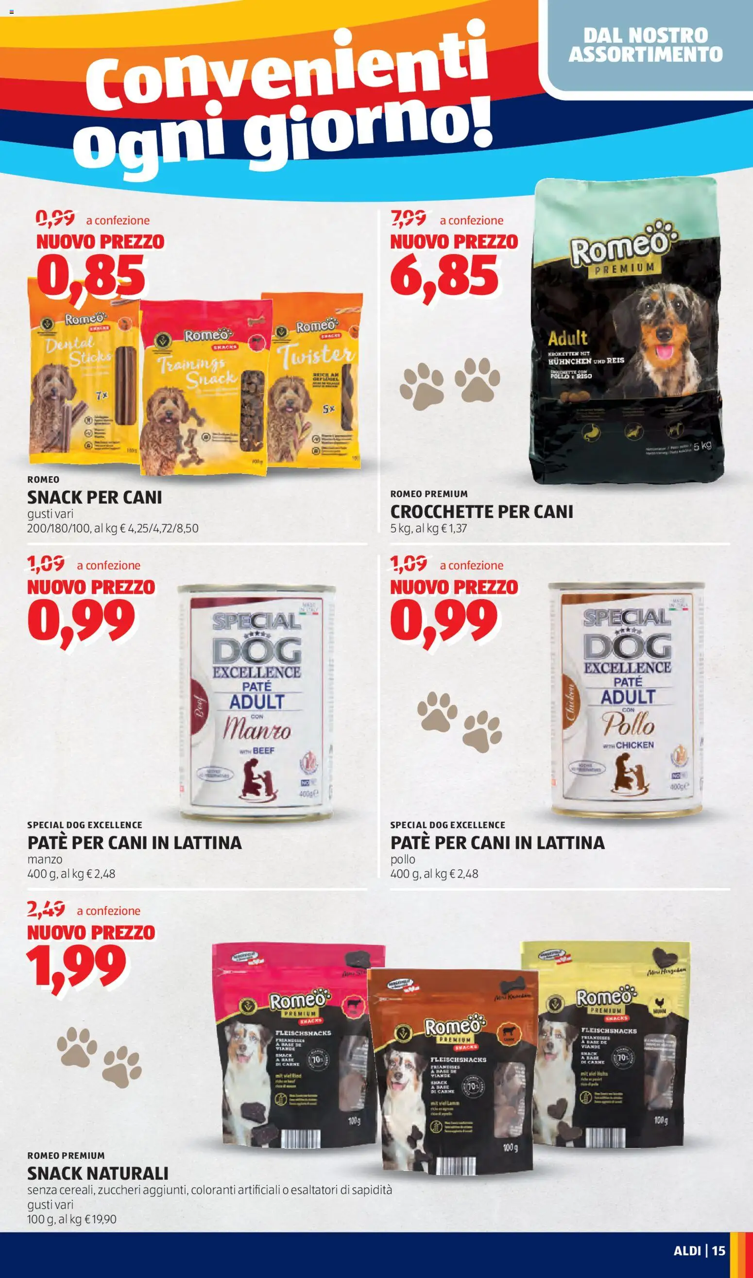 Volantino Aldi del 02.02.2026 | Pagina: 15 | Prodotti: Paté, Pollo, Manzo, Crocchette