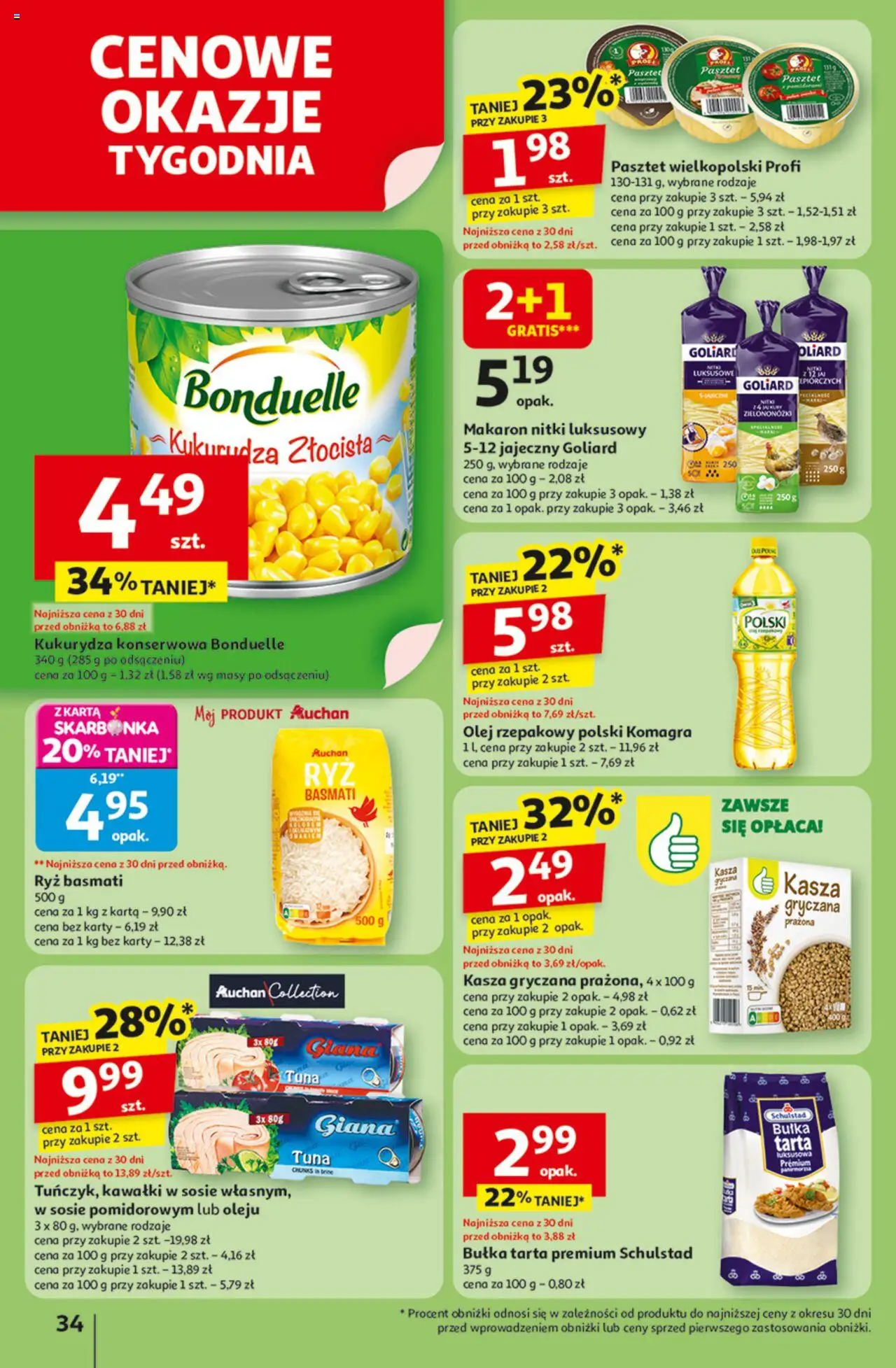 Auchan Gazetka - Odlotowe ceny na start szkoły Hipermarket od 21.08.2025 | Strona: 34 | Produkty: Kukurydza, Olej, Ryż basmati, Makaron