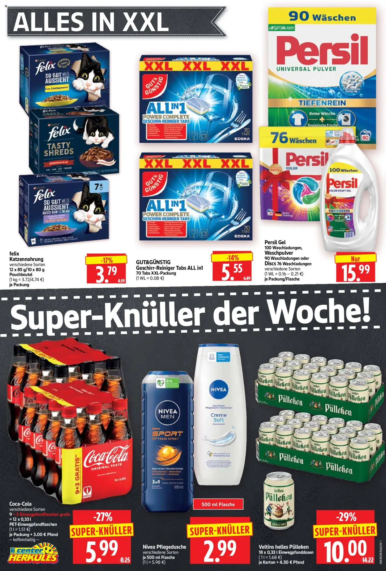 HERKULES Prospekt 	 – gültig ab 01.12.2025 | Seite: 14 | Produkte: Helles pulleken, Creme, Persil gel, Waschpulver