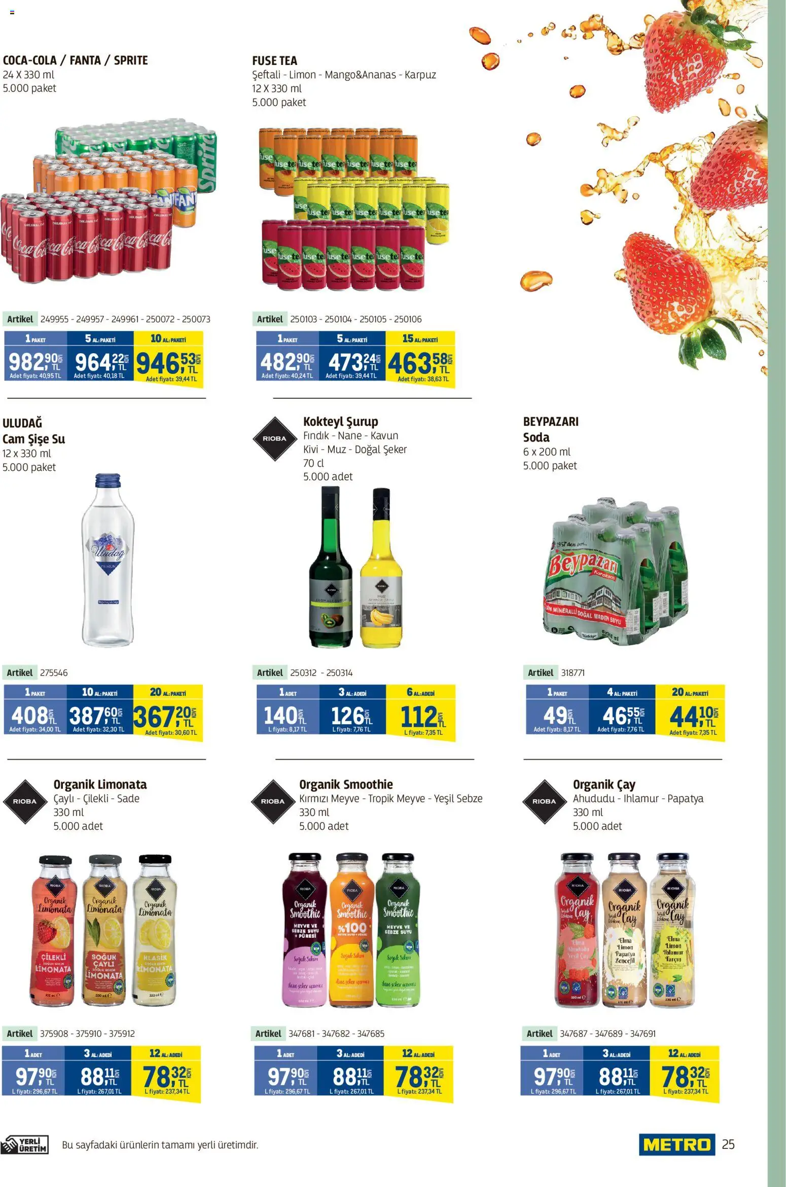 Metro - Kafeler & Pastaneler Kataloğu - 08.04.2026 tarihinden itibaren geçerlidir | Sayfa: 25 | Ürünler: Limonata, Kivi, Maden suyu, Sprite