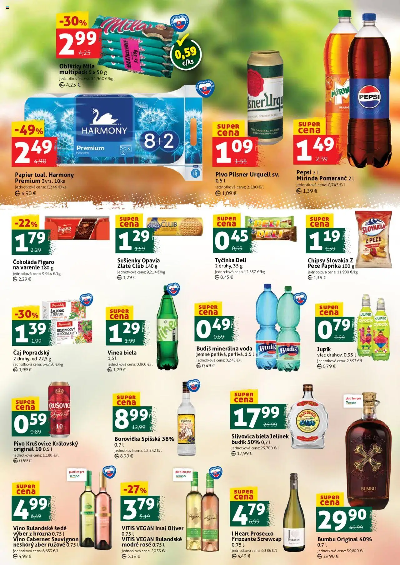Nové COOP Jednota akcie – leták je platný od 03.10.2025 | Strana: 3 | Produkty: Čaj, Slivovica, Chipsy, Mila