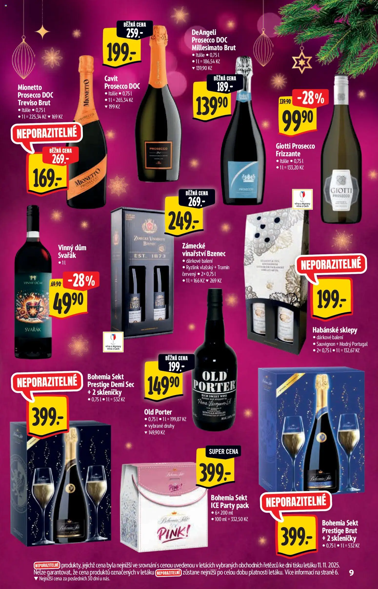 Albert katalog - Supermarket - Vianoce od 19.11.2025 | Strana: 9 | Produkty: Bohemia sekt, Old porter, Mionetto, Sekt