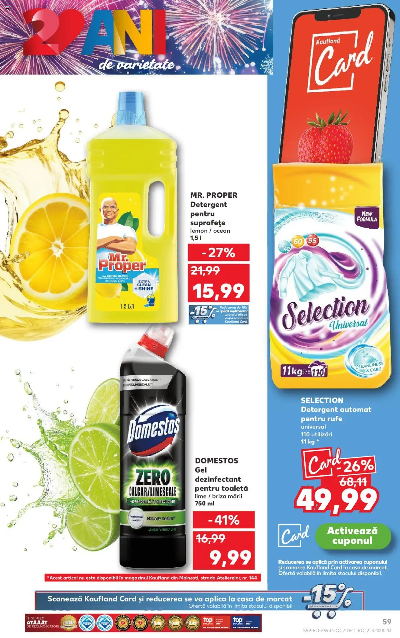 Kaufland RO akciós ujság - amely érvényes a következő dátumtól: 20.08.2025 | Oldal: 59 | Termékek: Lime