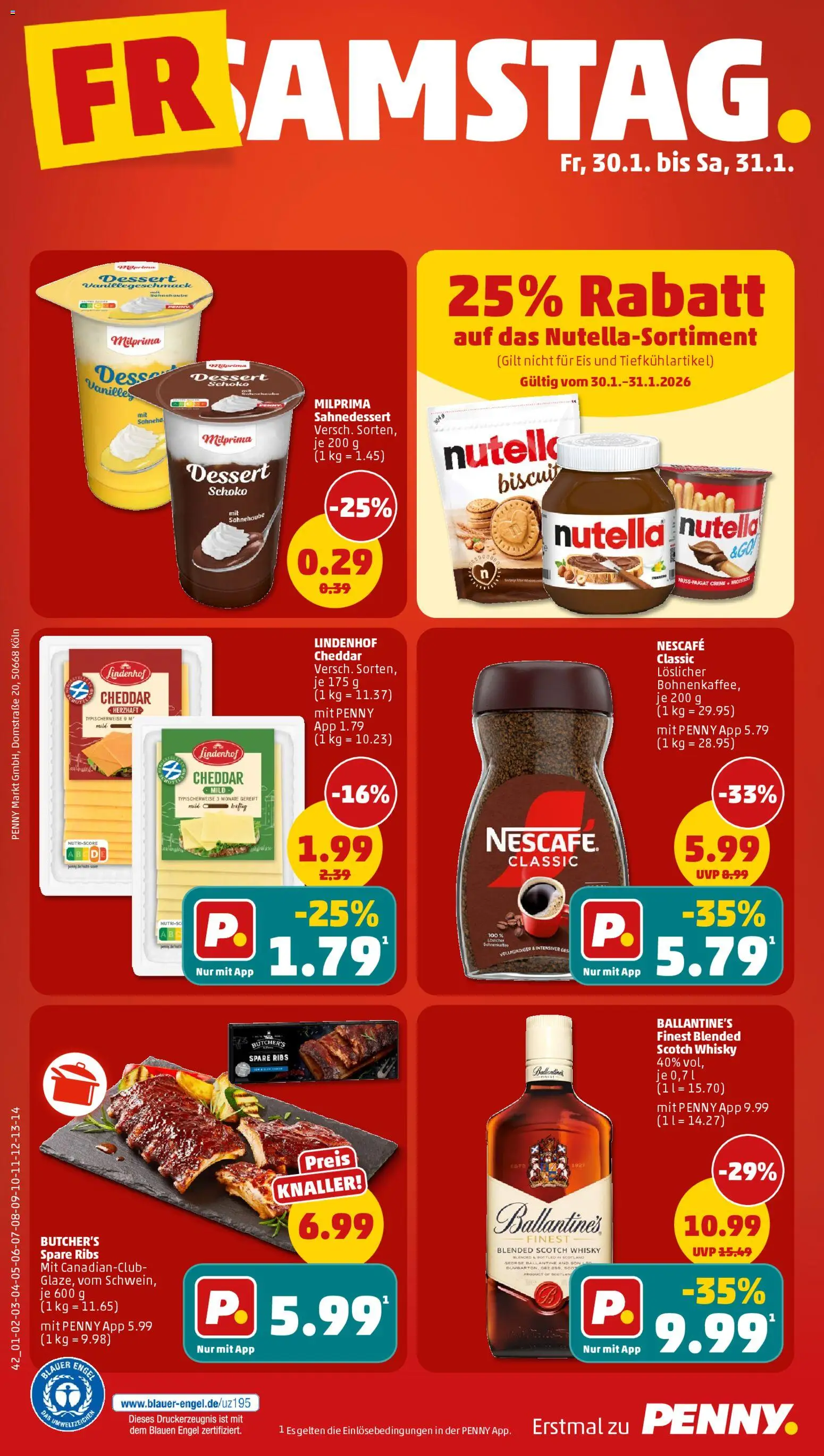 Penny Prospekt 	 – gültig ab 26.01.2026 | Seite: 44 | Produkte: Nescafe, Nutella, Nescafe classic, Eis