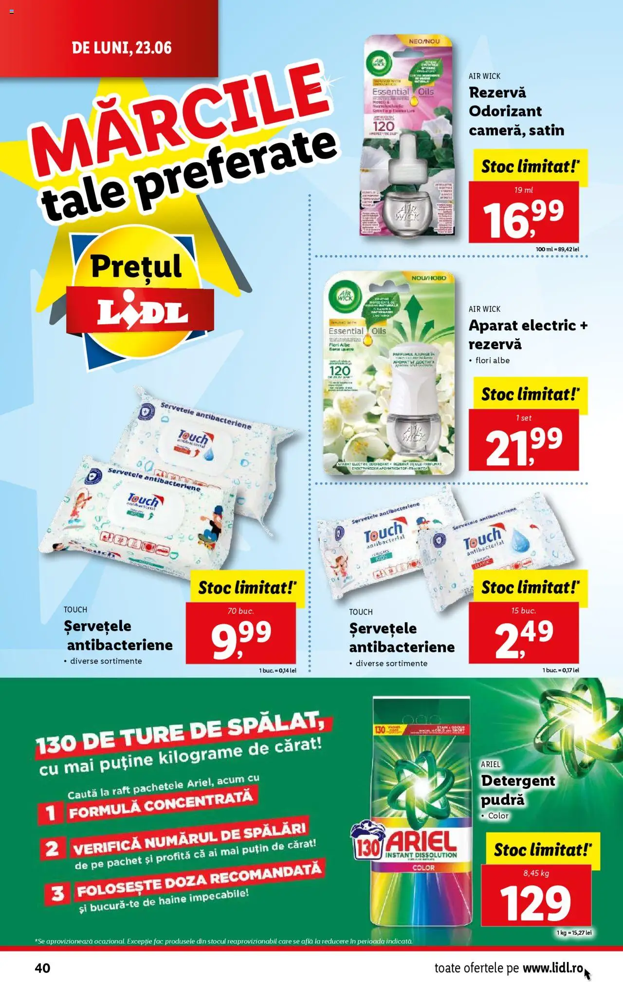 Catalog Lidl – valabil de la 23.06.2025 | Pagină: 40 | Produse: Raft, Pudră, Detergent, Haine