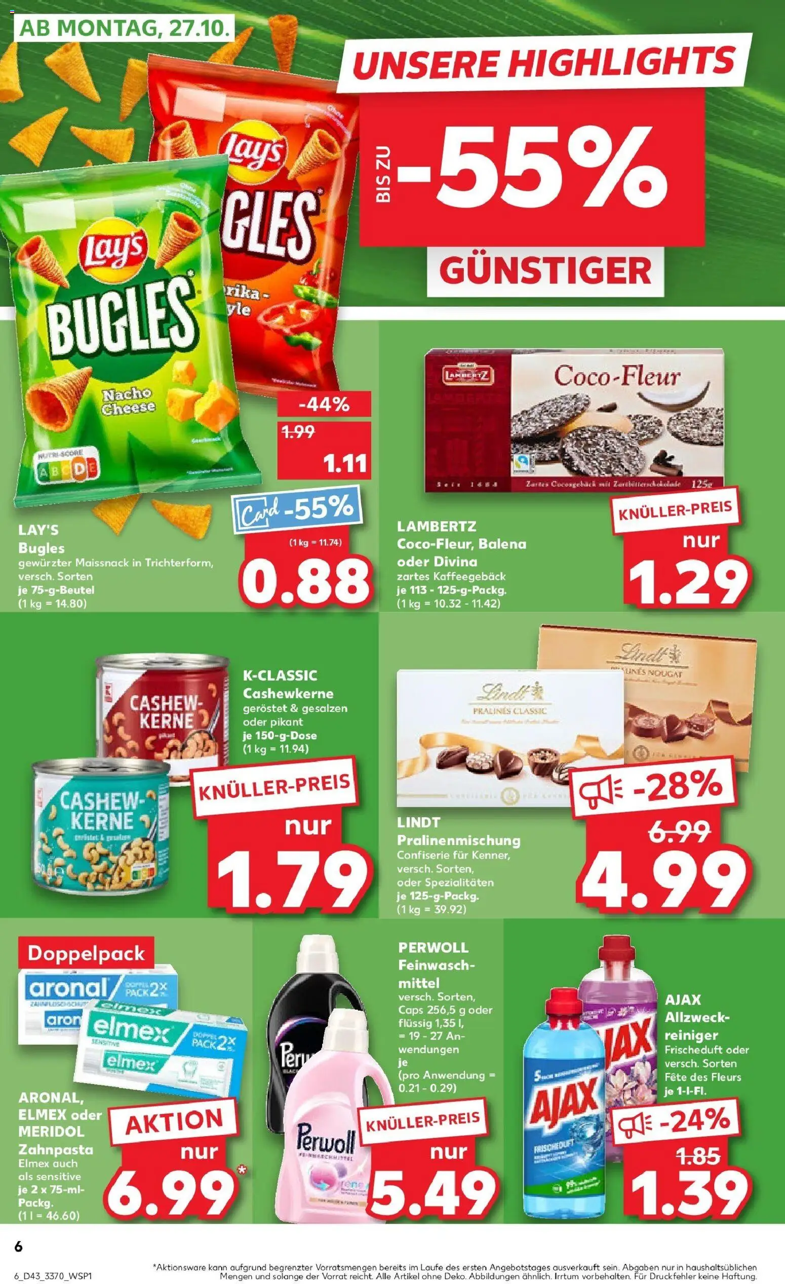 Kaufland prospekt Gotha	 – gültig ab 27.10.2025 | Seite: 6 | Produkte: Perwoll, Zahnpasta, Lindt