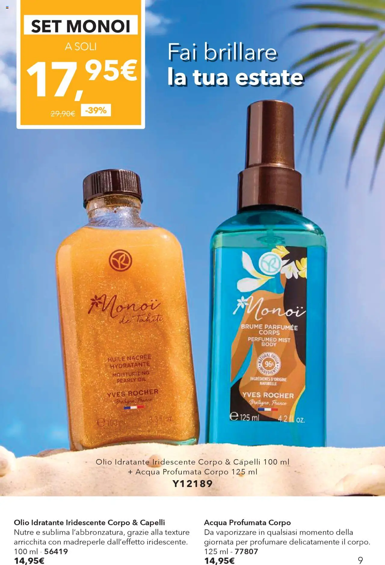 Volantino Yves Rocher del 31.07.2025 | Pagina: 9 | Prodotti: Acqua, Olio, Body