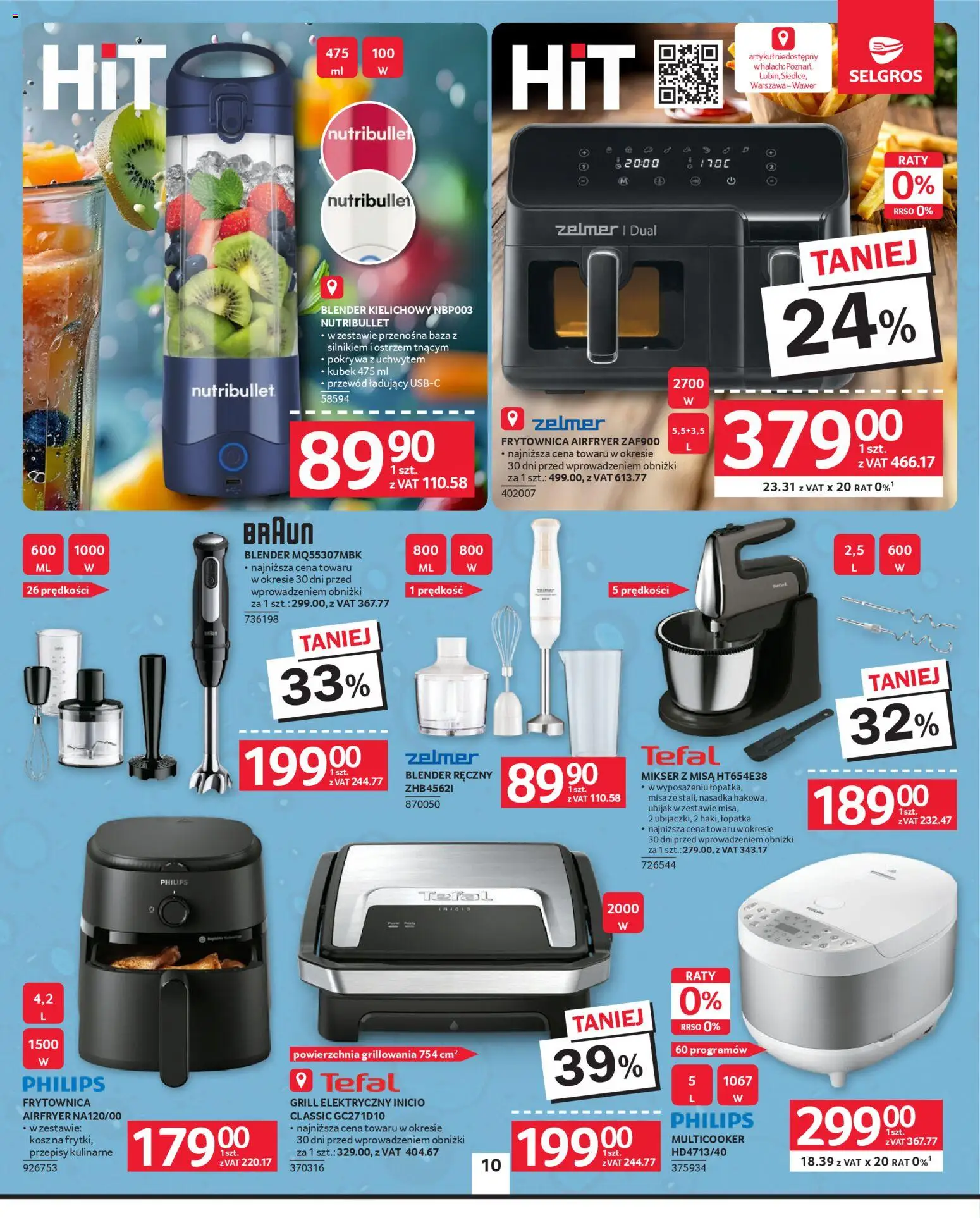 Selgros cash&carry - Oferta Przemysłowa od 09.04.2026 | Strona: 12 | Produkty: Nutribullet, Mikser, Blender kielichowy, Tefal