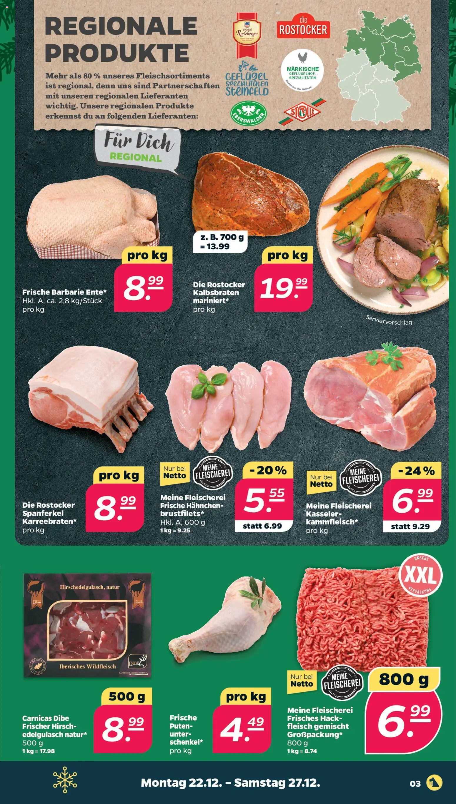 Netto Prospekt 	 – gültig ab 22.12.2025 | Seite: 3 | Produkte: Hahnchen, Fleisch