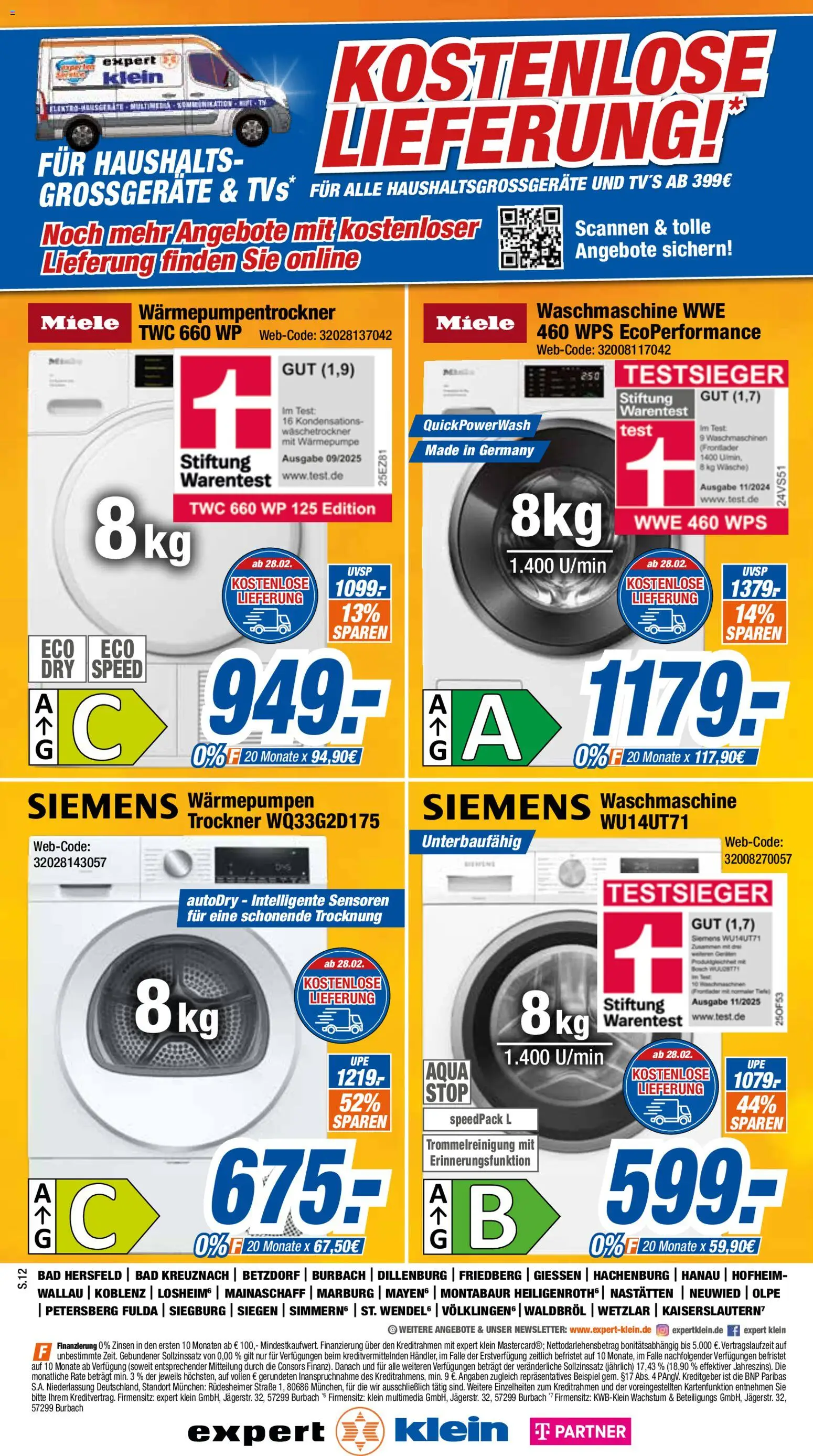 Expert Prospekt 	 – gültig ab 02.03.2026 | Seite: 12 | Produkte: Miele, Siemens, Trockner, Bad